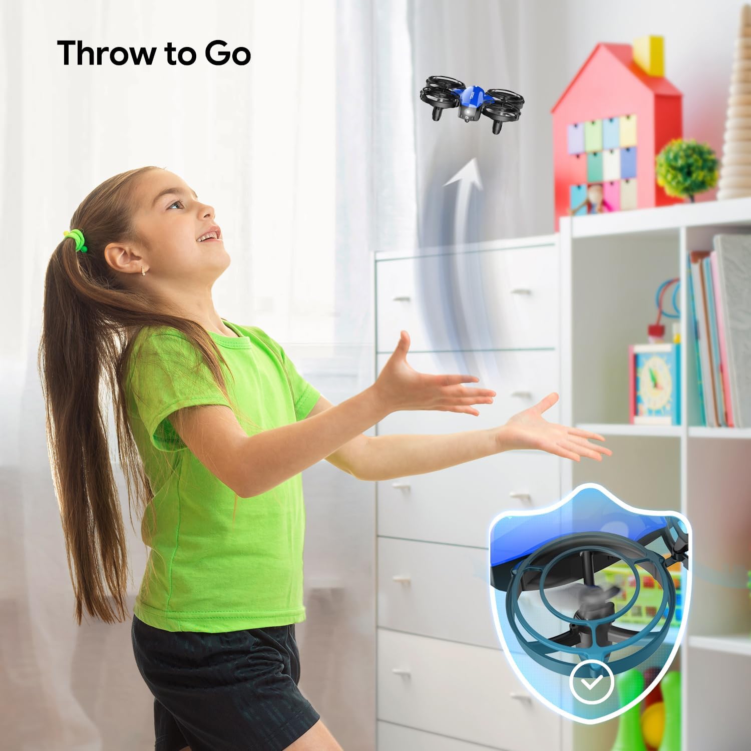 A24 Mini Drone for Kids Battle Mode with Throw to Go, High Speeds Rotation, Self Spin & 3D Flip, RC Quadcopter with Altitude Hold, Headless Mode, 3