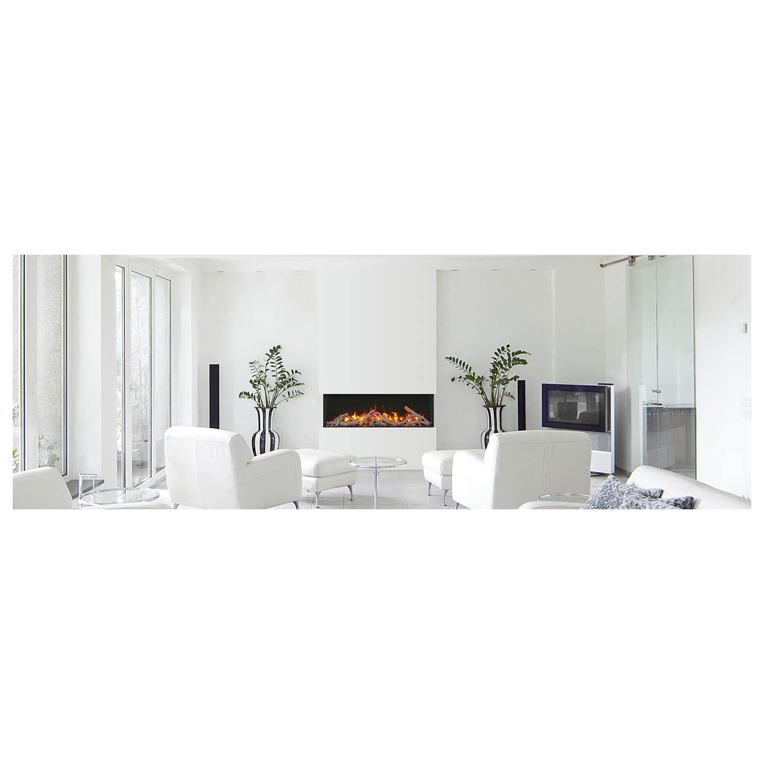 Amantii 60-TRV-SLIM-OOB-1 - Refurbished(Fair)- sided glass electric fireplace