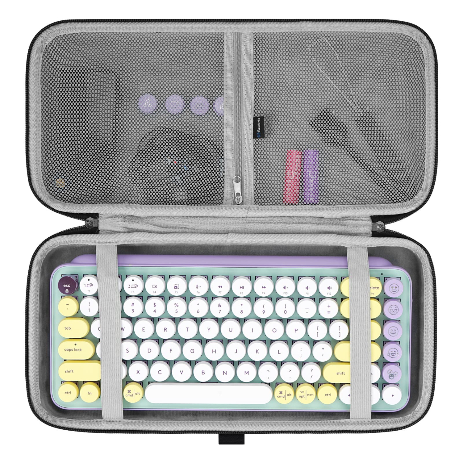 75% Keyboard Case, Hard Shell Travel Carrying Bag for 84 Key Wireless Portable Keyboard, Compatible with Keychron K2, Logitech POP Keys Mechanical, MX Mini Wireless Keyboard