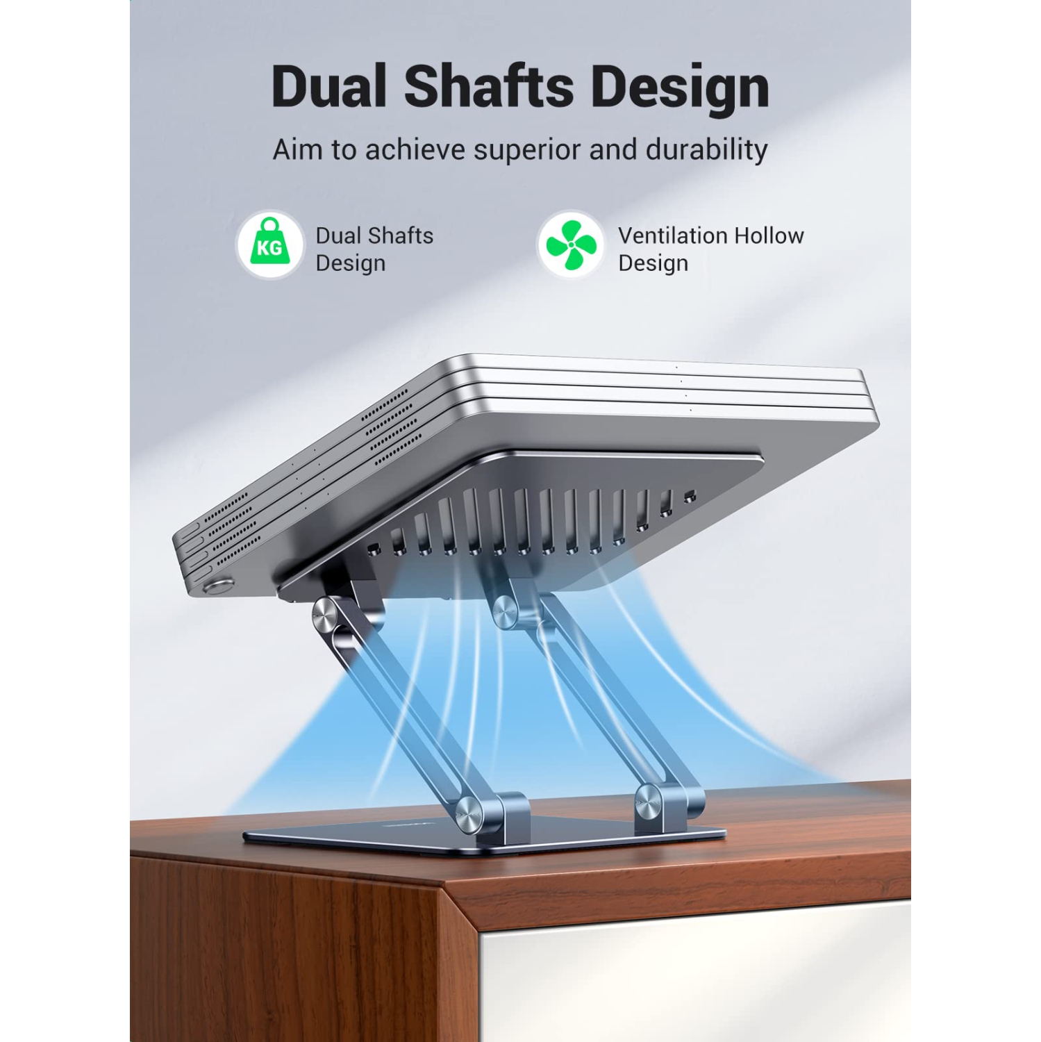 Tablet Stand Holder for Desk, Aluminum Desktop Tablet Holder Dock Adjustable Foldable Riser Compatible with iPad Pro 12.9, 9.7, 10.5, iPad Air, iPad