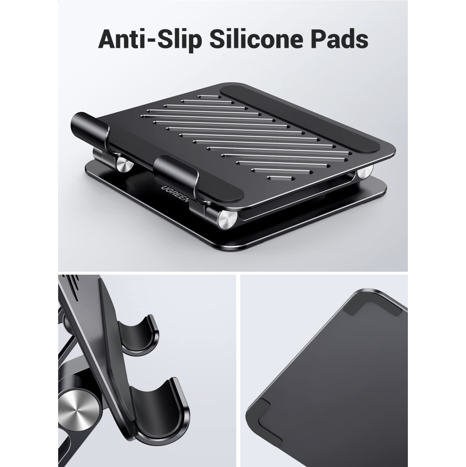 Tablet Stand Holder for Desk, Aluminum Desktop Tablet Holder Dock Adjustable Foldable Riser Compatible with iPad Pro 12.9, 9.7, 10.5, iPad Air, iPad