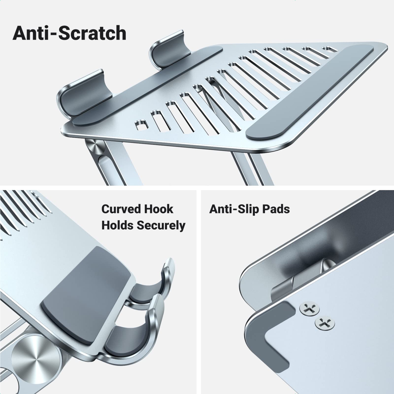 Tablet Stand Holder for Desk, Aluminum Desktop Tablet Holder Dock Adjustable Foldable Riser Compatible with iPad Pro 12.9, 9.7, 10.5, iPad Air, iPad