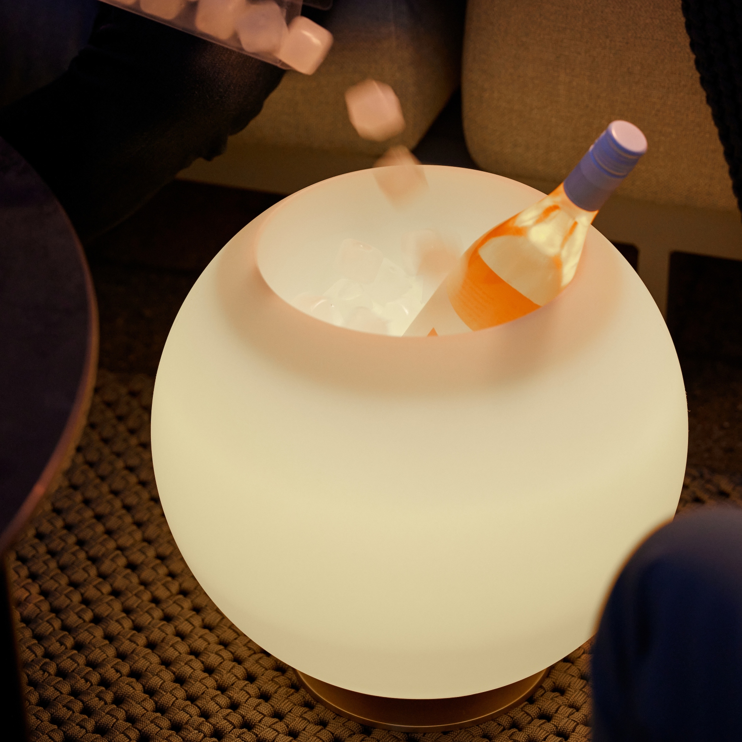 kooduu Sphere Bluetooth Wireless Speaker, Drink Holder and Portable Lamp, Brass