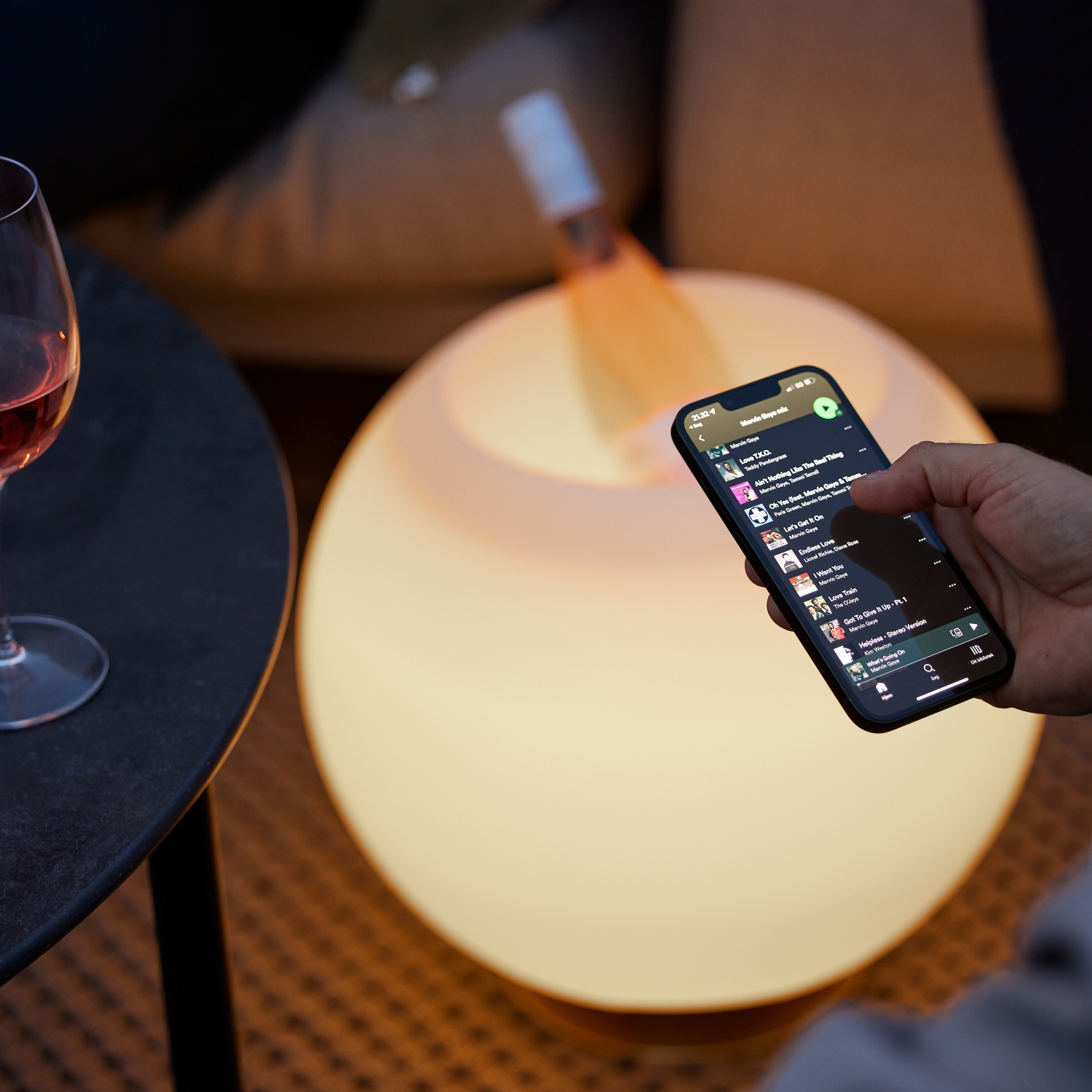 kooduu Sphere Bluetooth Wireless Speaker, Drink Holder and Portable Lamp, Brass