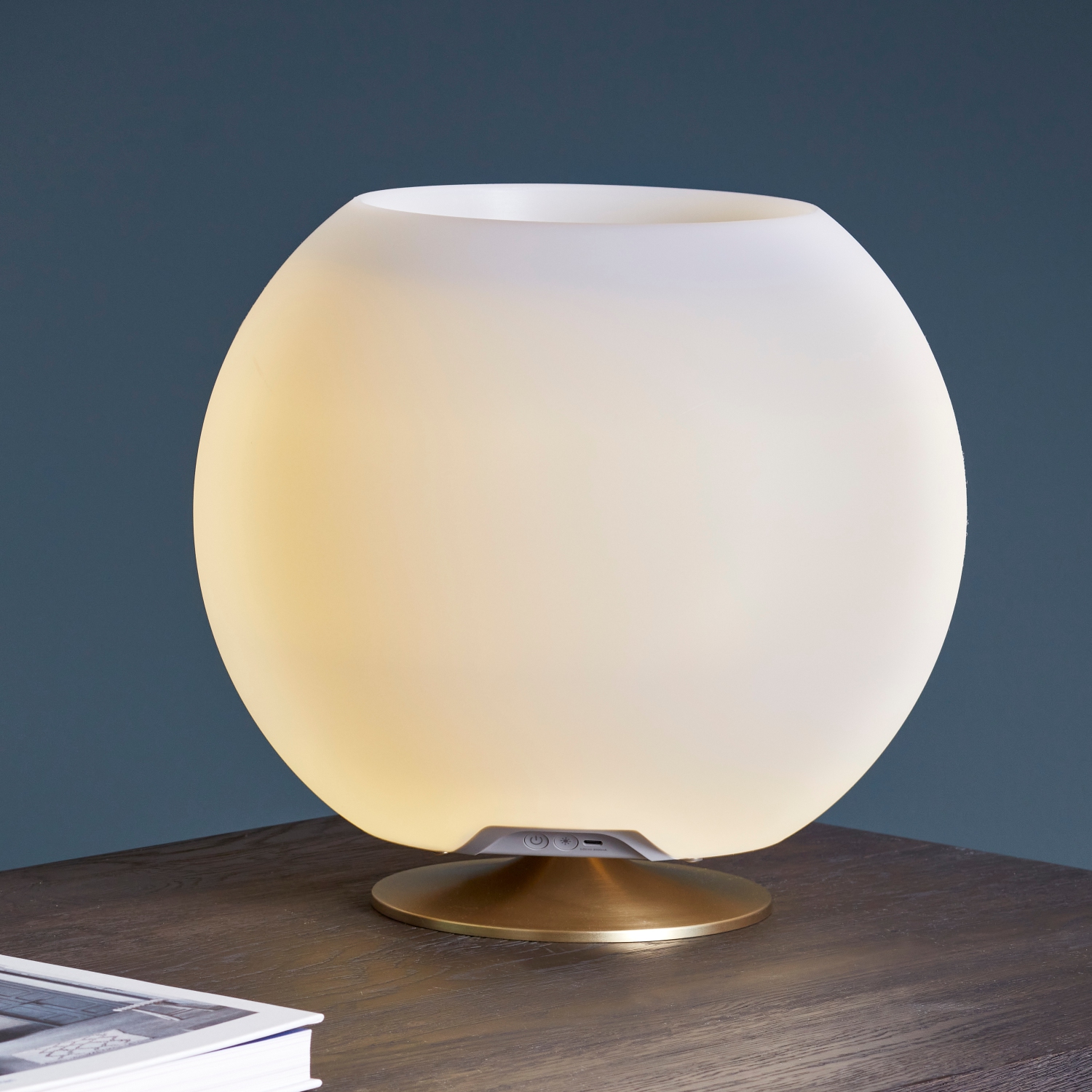 kooduu Sphere Bluetooth Wireless Speaker, Drink Holder and Portable Lamp, Brass