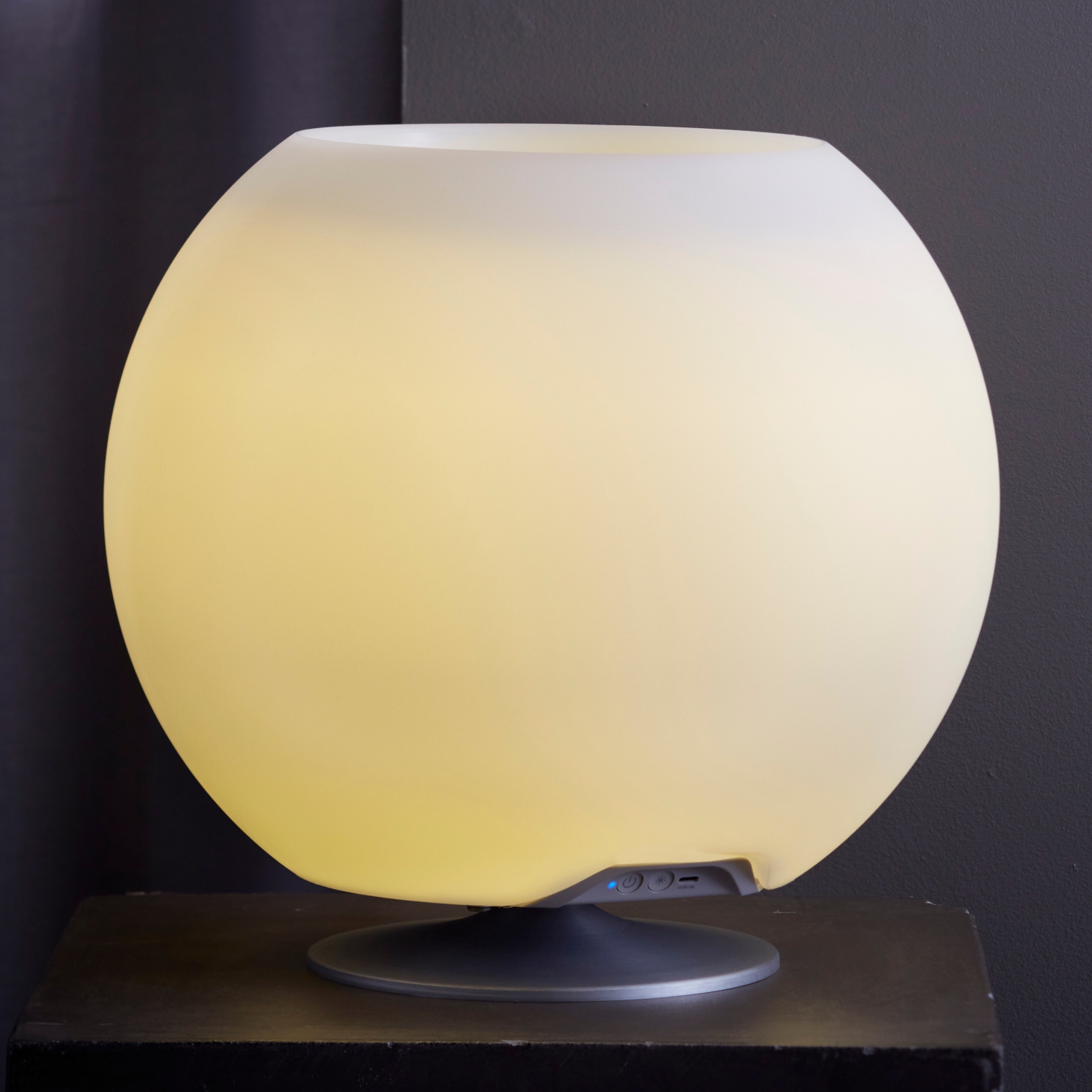 kooduu Sphere Bluetooth Wireless Speaker, Drink Holder and Portable Lamp, Silver