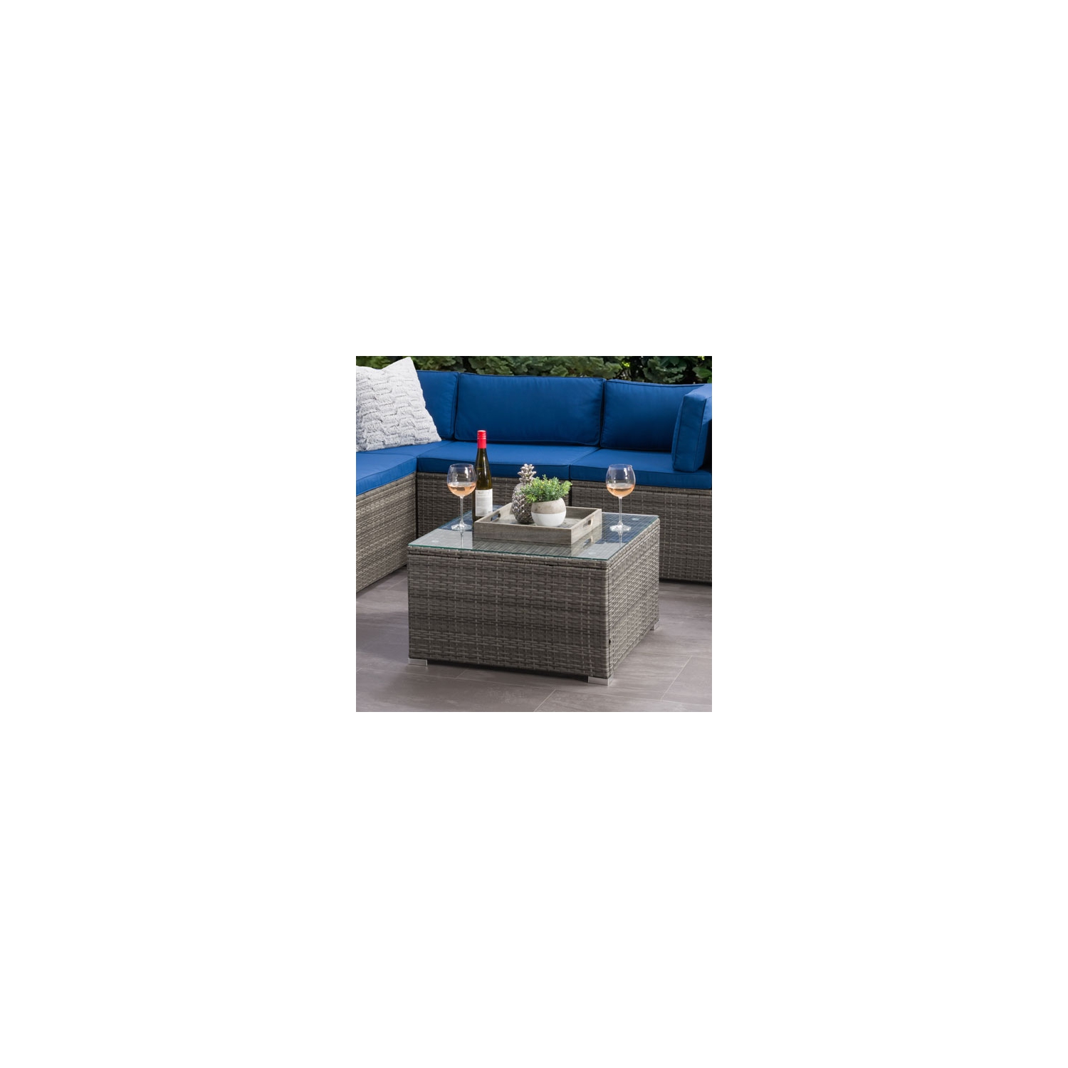 Parksville Modern Square Patio Coffee Table - Grey