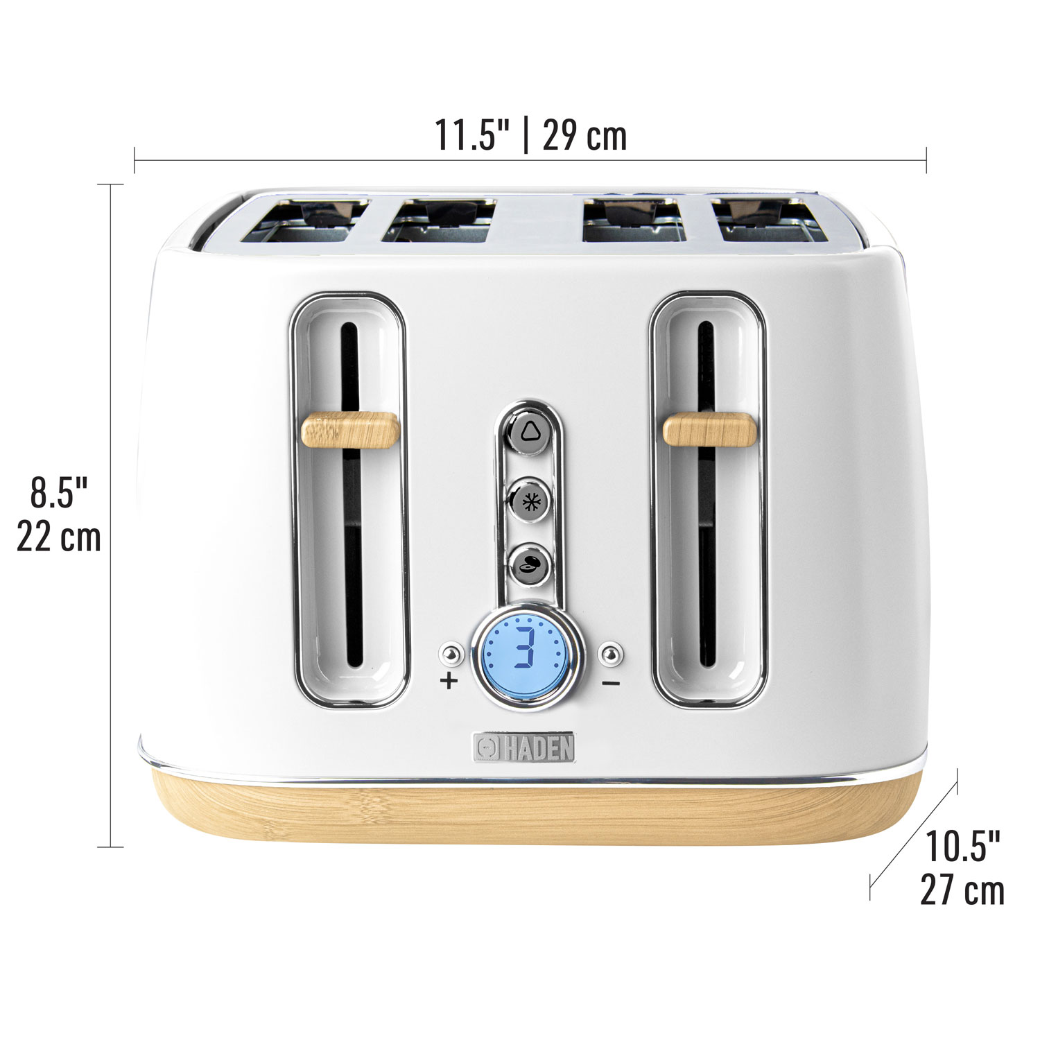 Haden Dorchester Toaster - 4-Slice - Matte White