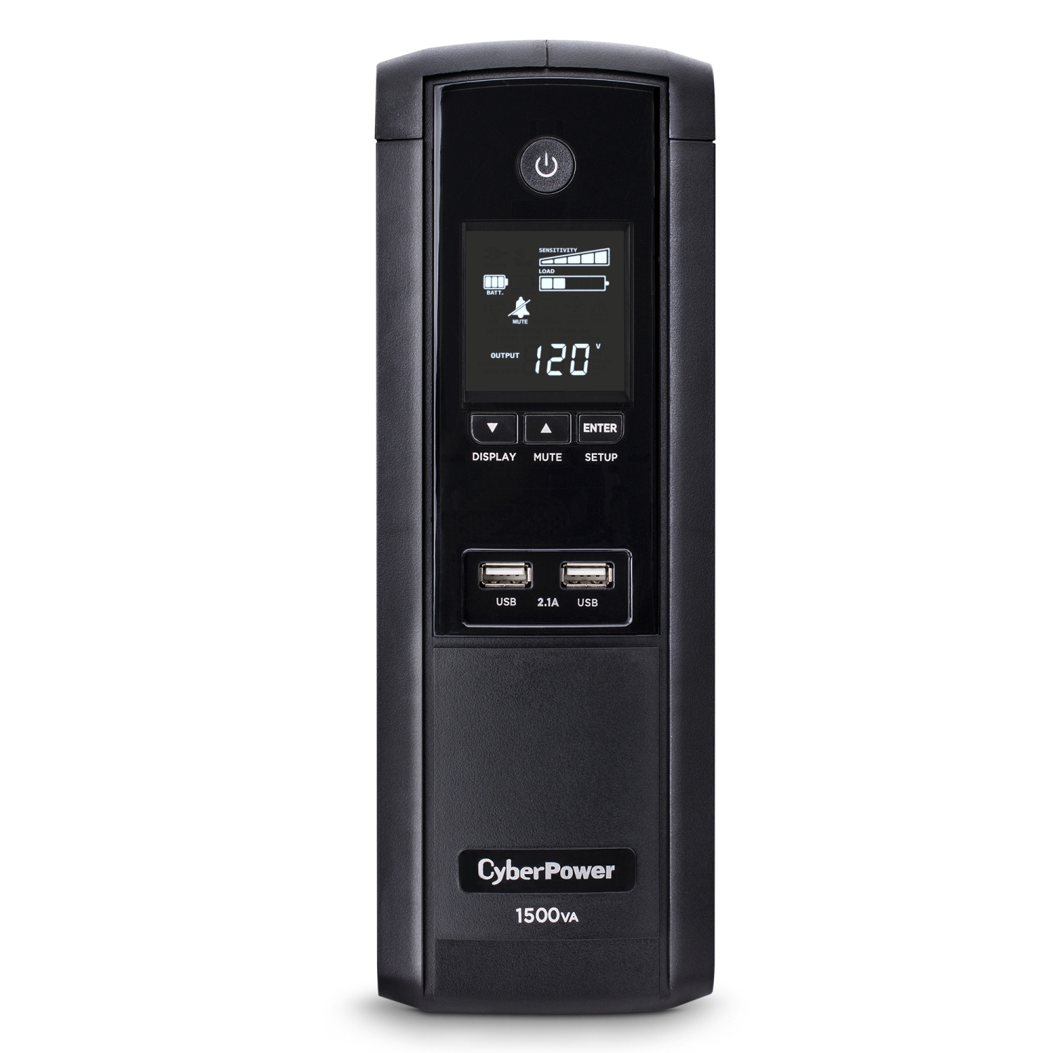 Open Box - CyberPower Intelligent LCD Series BRG1500AVRLCD 1500VA 900W UPS with 2.1 USB Charging