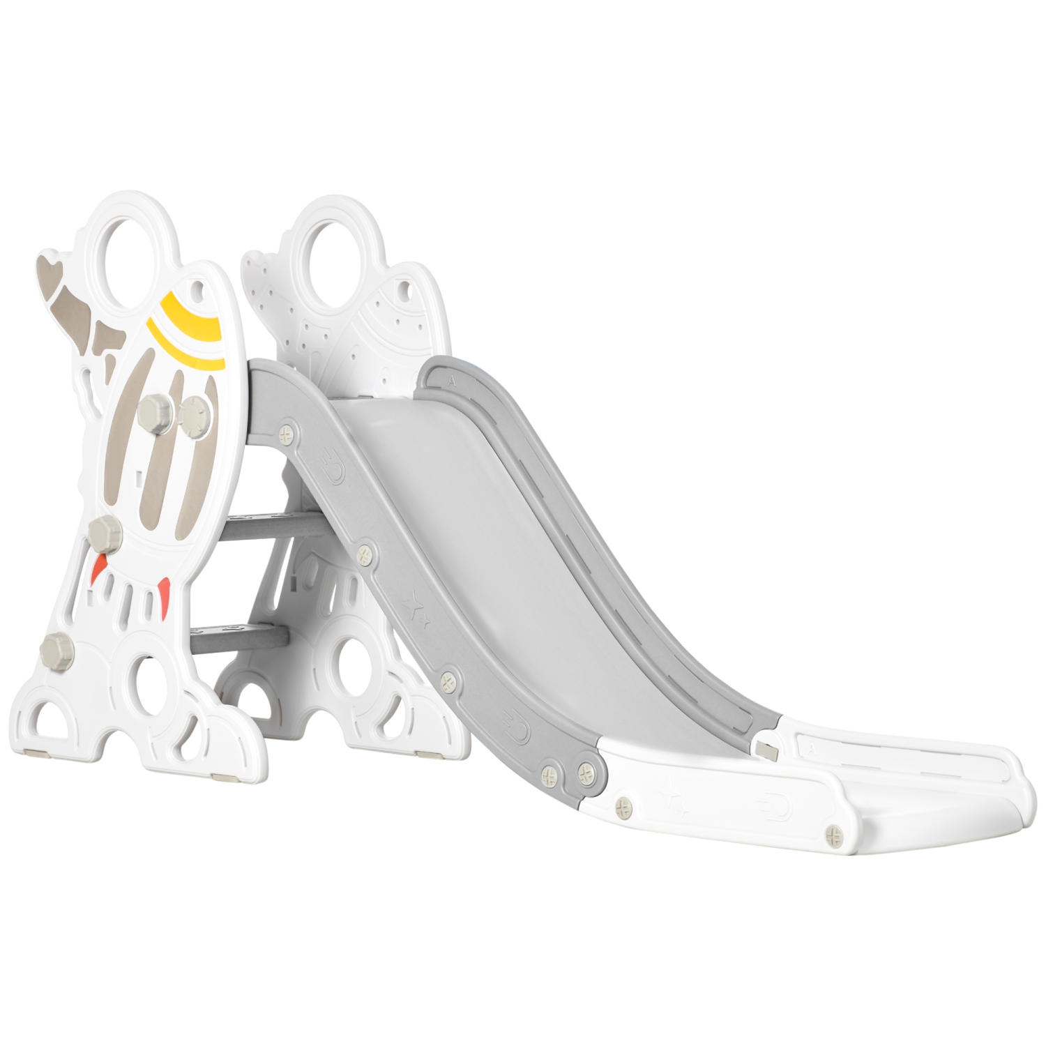 Qaba Toddler Slide Indoor for Kids 1.5-3 Years Old, Space Theme Climber Slide Playset, Grey