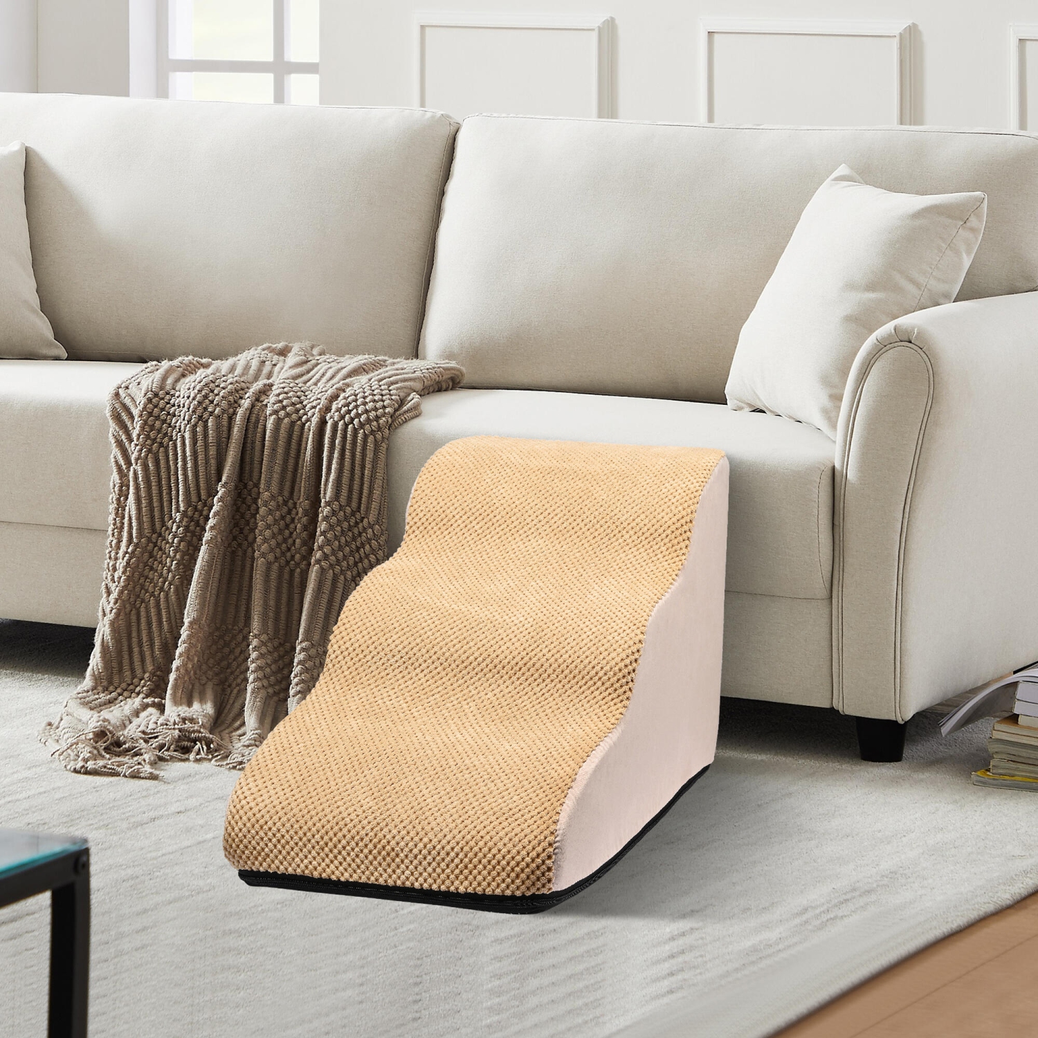 High Resilience Pet Stairs with Non-Slip Bottom , 3 Tier Dog Step Stairs Pet Ramp for Bed Couch and Joint Pain Dog