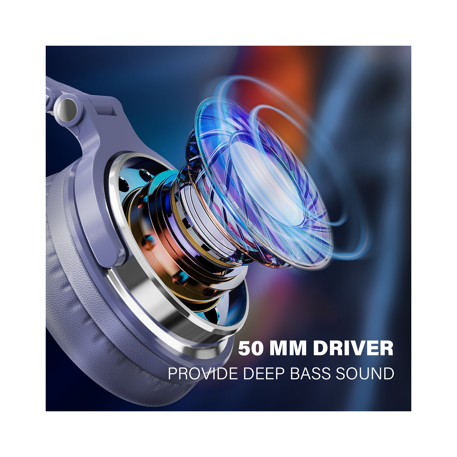 Casque d'écoute avec fil de OneOdio avec deux prises pour microphone pour jeunes adultes - Bleu pâle