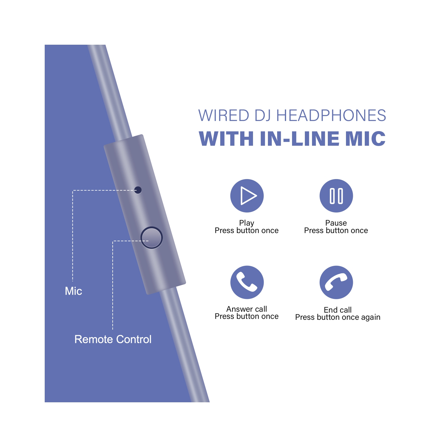 Casque d'écoute avec fil de OneOdio avec deux prises pour microphone pour jeunes adultes - Bleu pâle