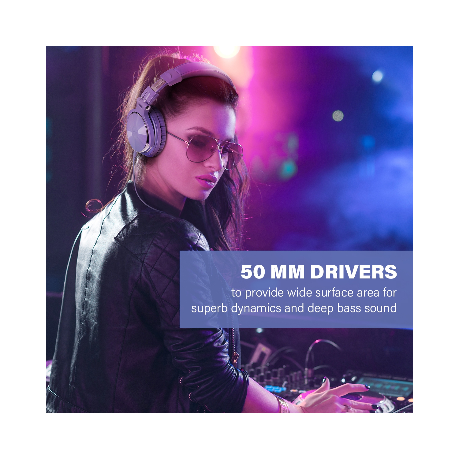 Casque d'écoute avec fil de OneOdio avec deux prises pour microphone pour jeunes adultes - Bleu pâle