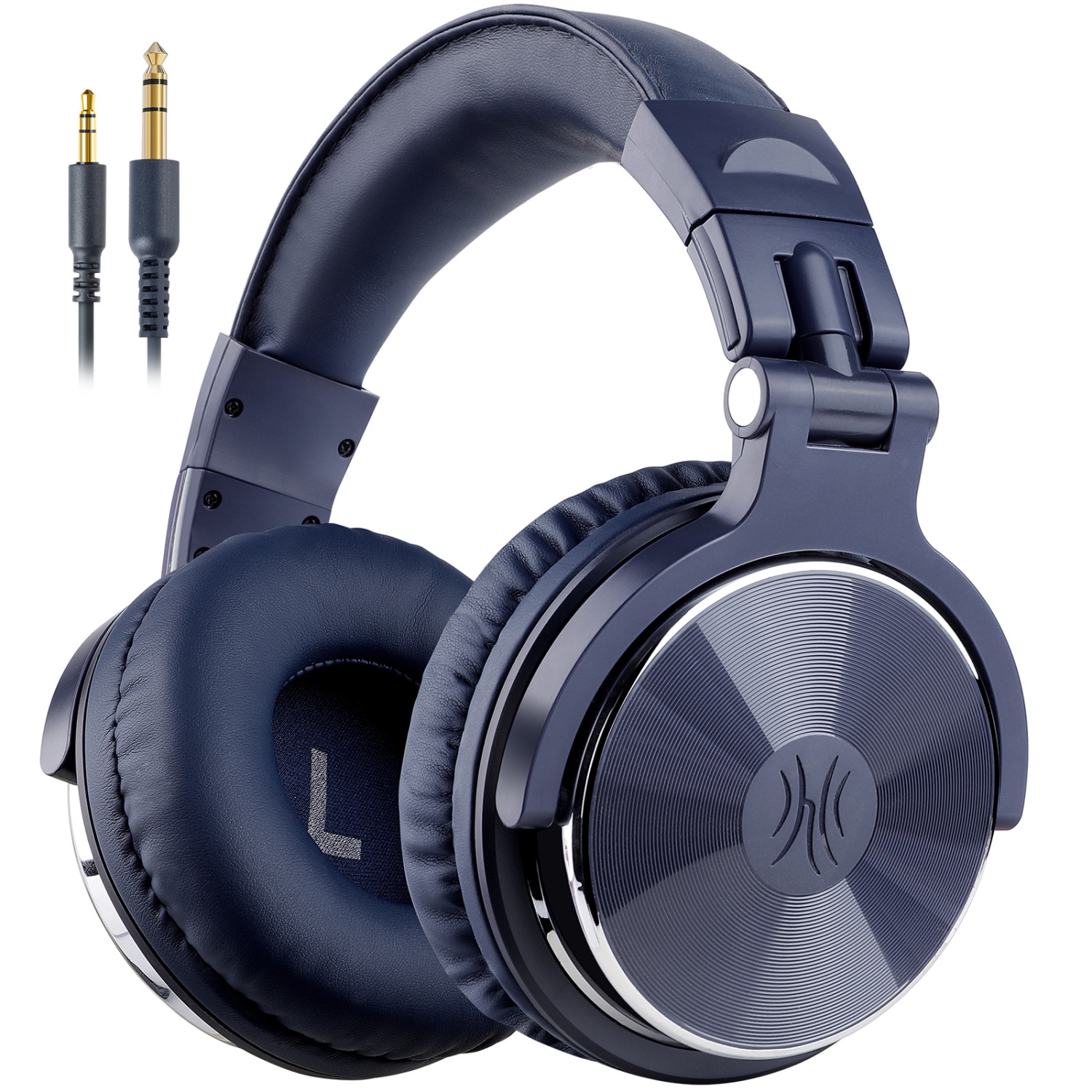 OneOdio Wired Over-Ear Headphones with Mic-Noise Cancelling Earcups & Dual Ports-Dark Blue