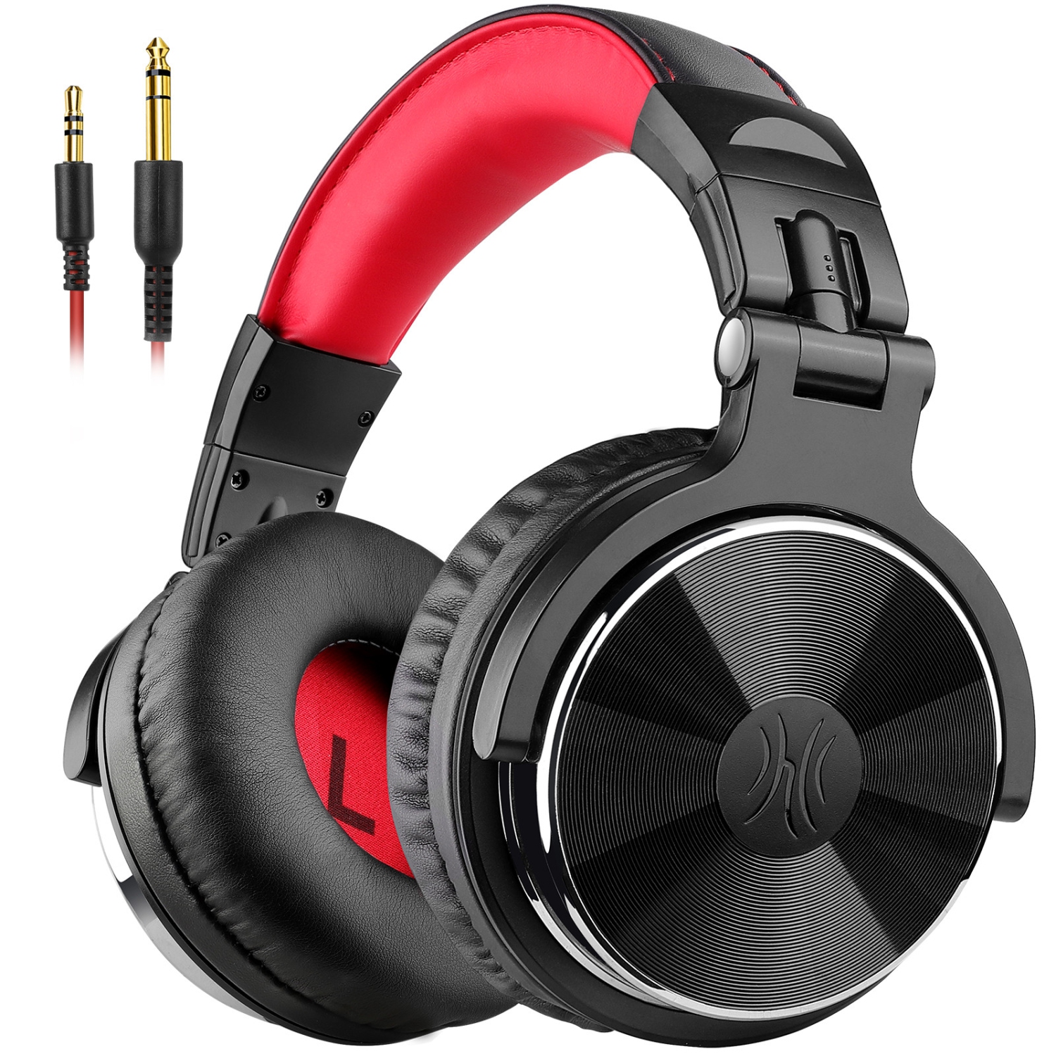 OneOdio Wired over-Ear Headphones with Mic Dual Plugs & Deep Bass Sound-Red