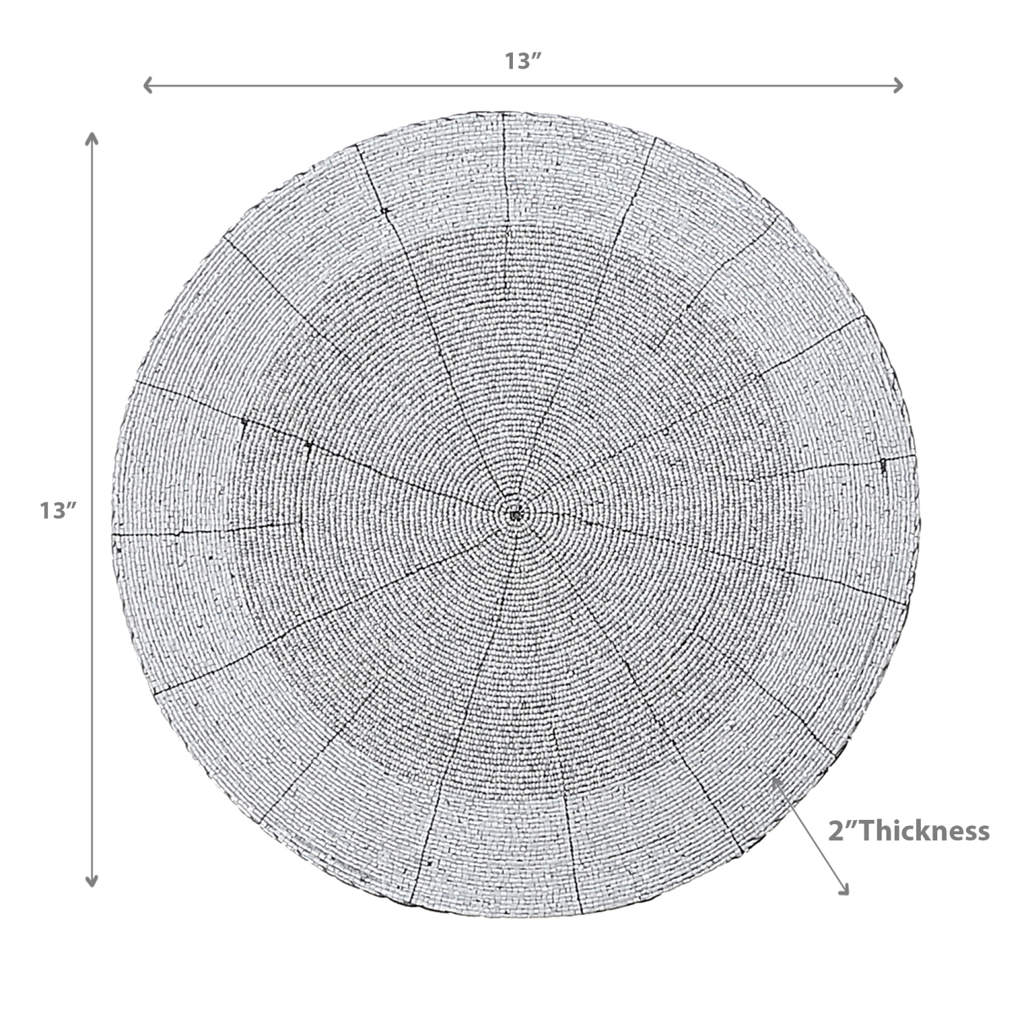 Maison Concepts Christmas Beaded Round Placemat White - Set of 4