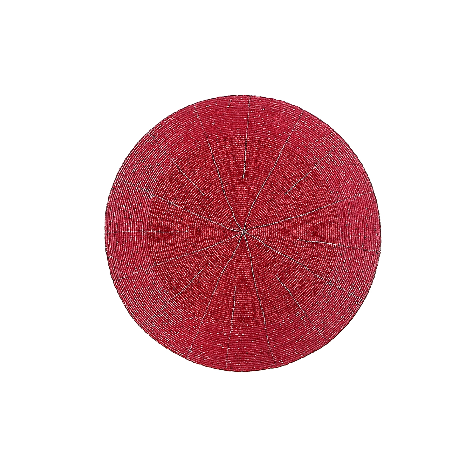 Maison Concepts Christmas Beaded Round Placemat Red - Set of 4