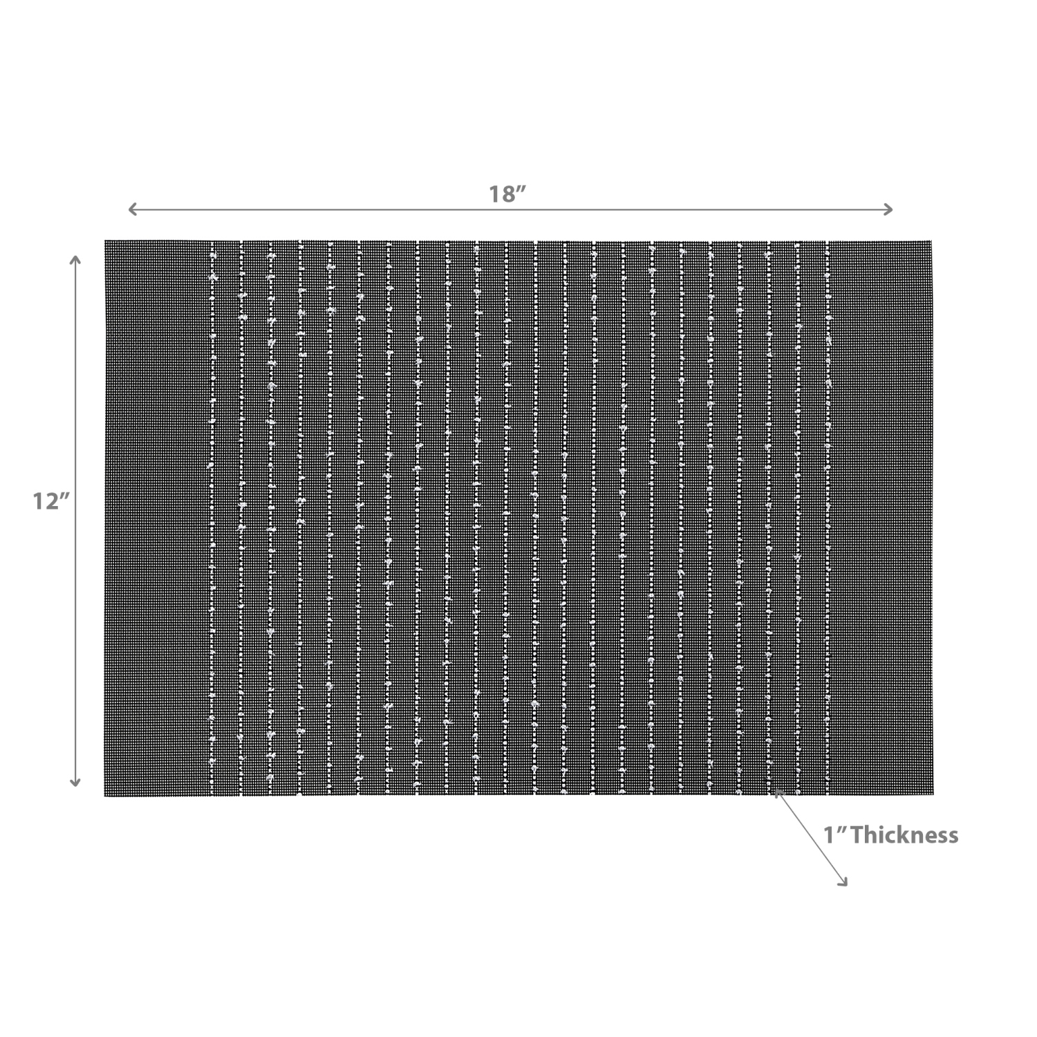 Maison Concepts Vinyl Cotton Placemat Pinstripe Black - Set of 12