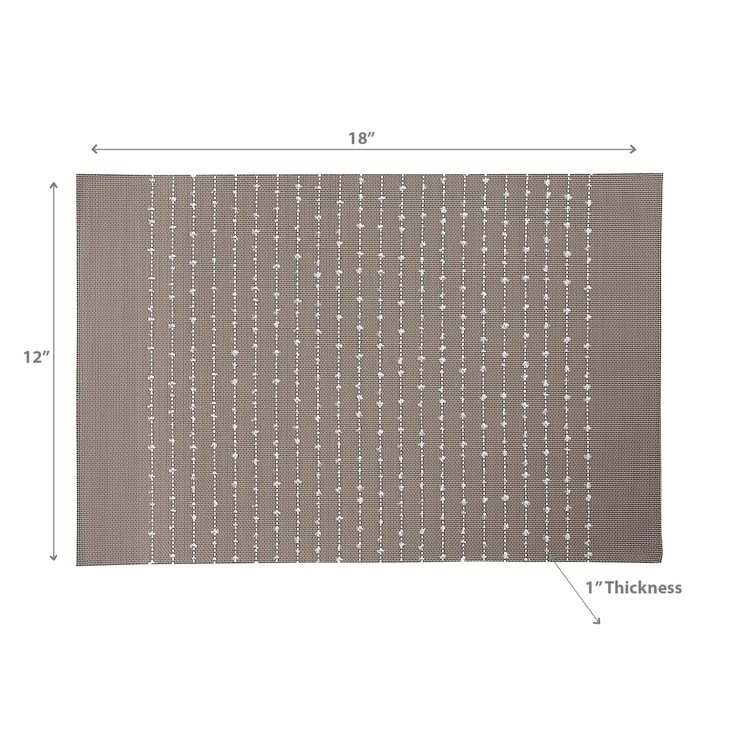 Maison Concepts Vinyl Cotton Placemat Pinstripe Taupe - Set of 12