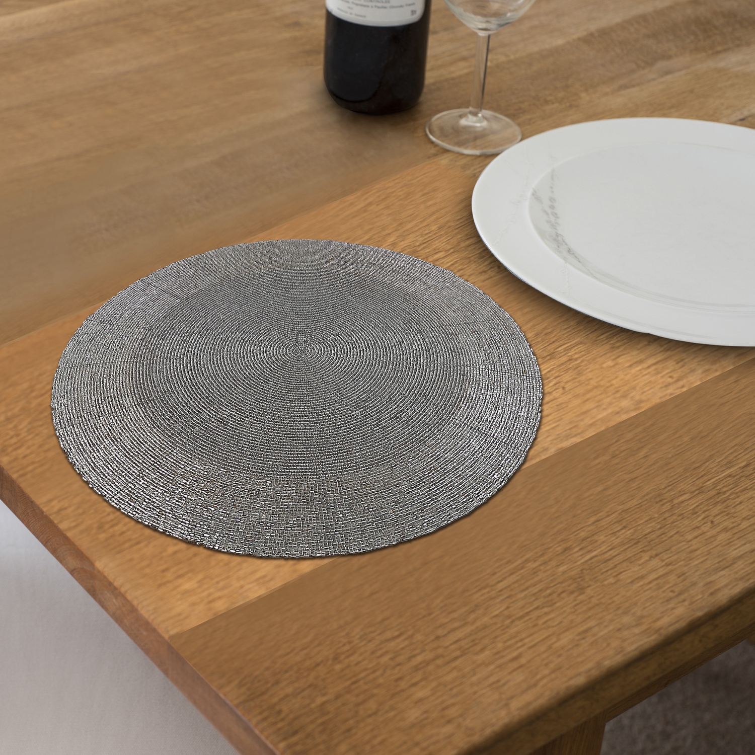 Napperon rond perlé de Noël de Maison concepts - Ensemble de 4