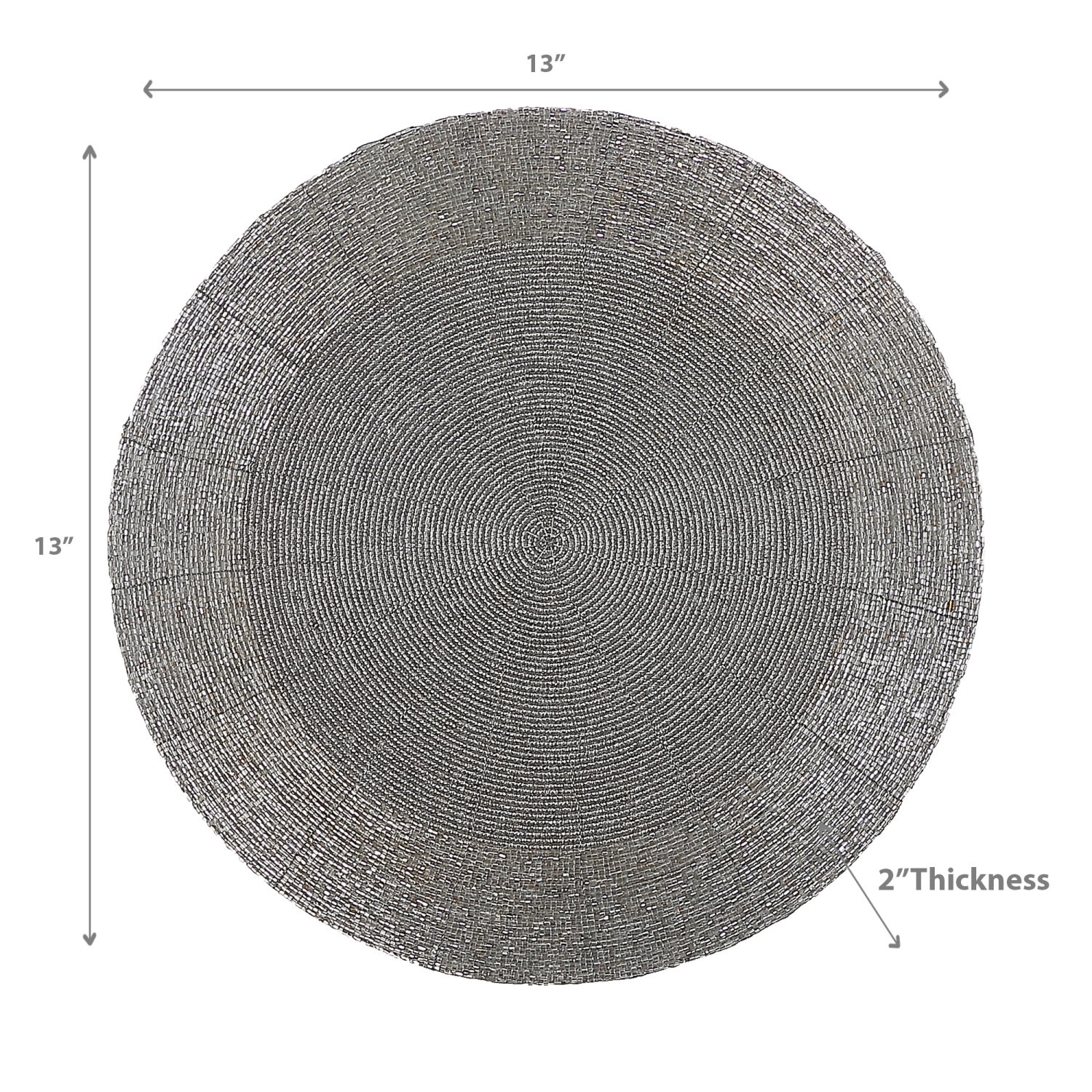 Napperon rond perlé de Noël de Maison concepts - Ensemble de 4