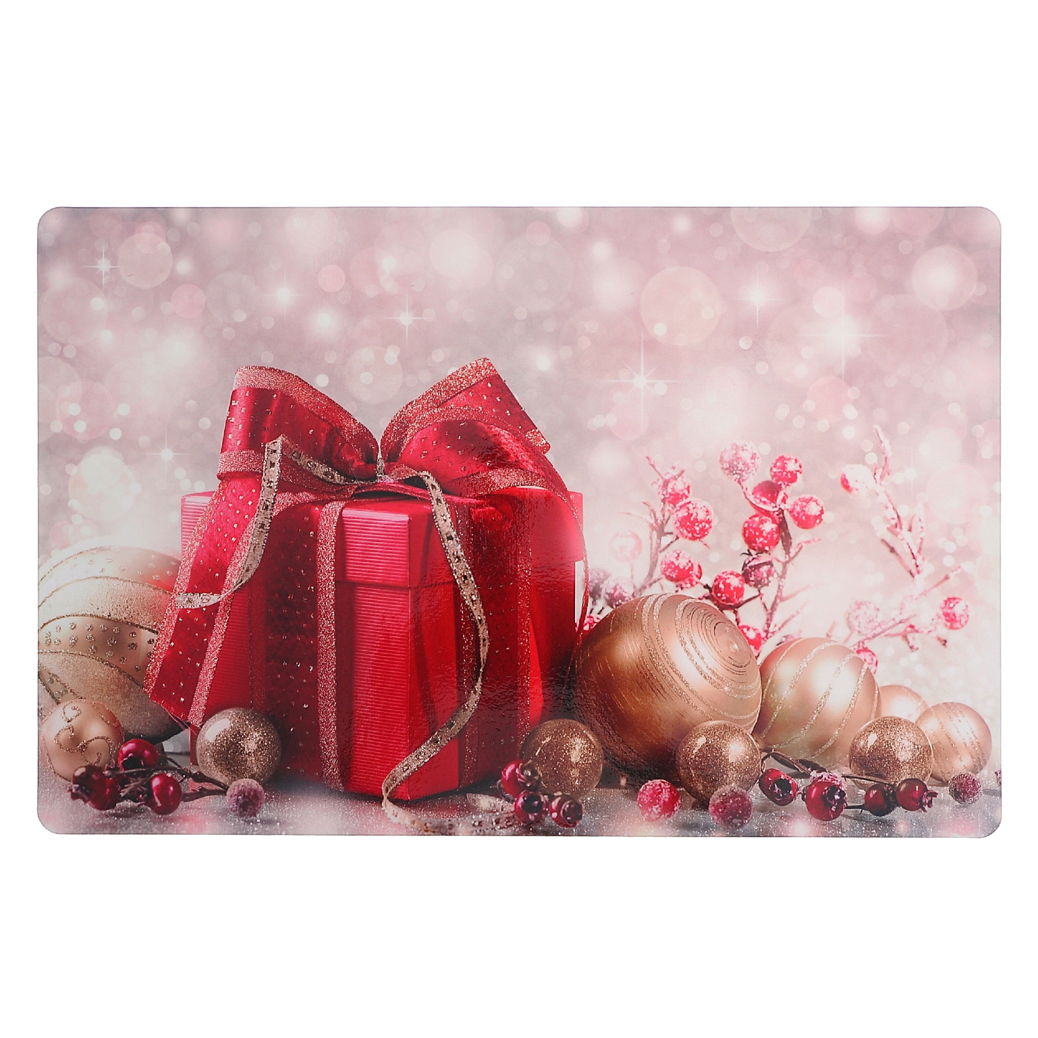 Maison Concepts Christmas Plastic Placemat Red Present - Set of 12
