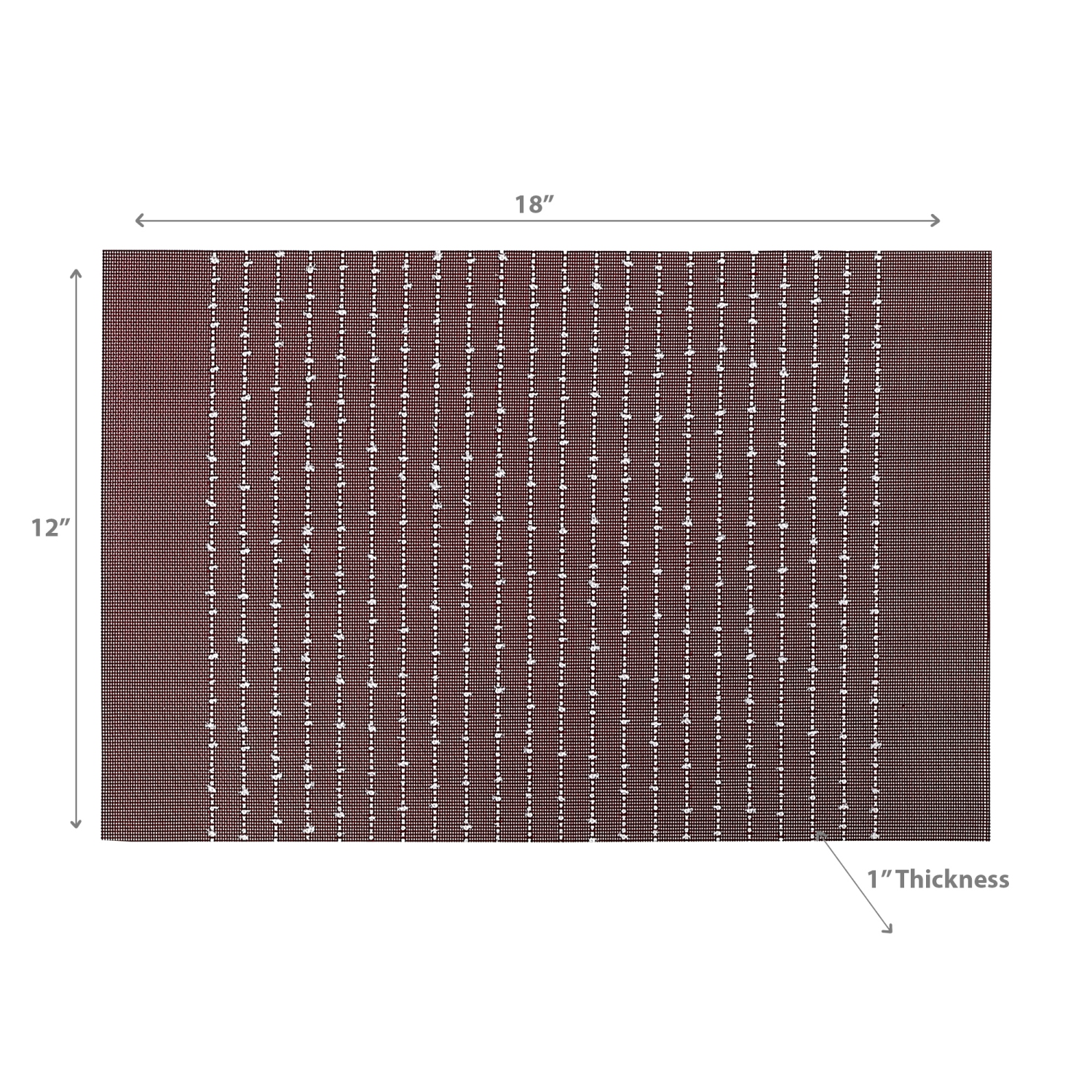 Maison Concepts Vinyl Cotton Placemat Pinstripe Red - Set of 12