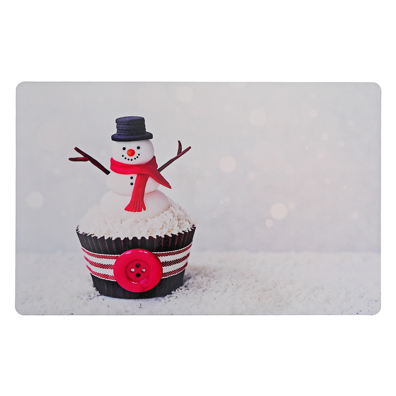 Maison Concepts Christmas Plastic Placemat Snowman Cupcake - Set of 12