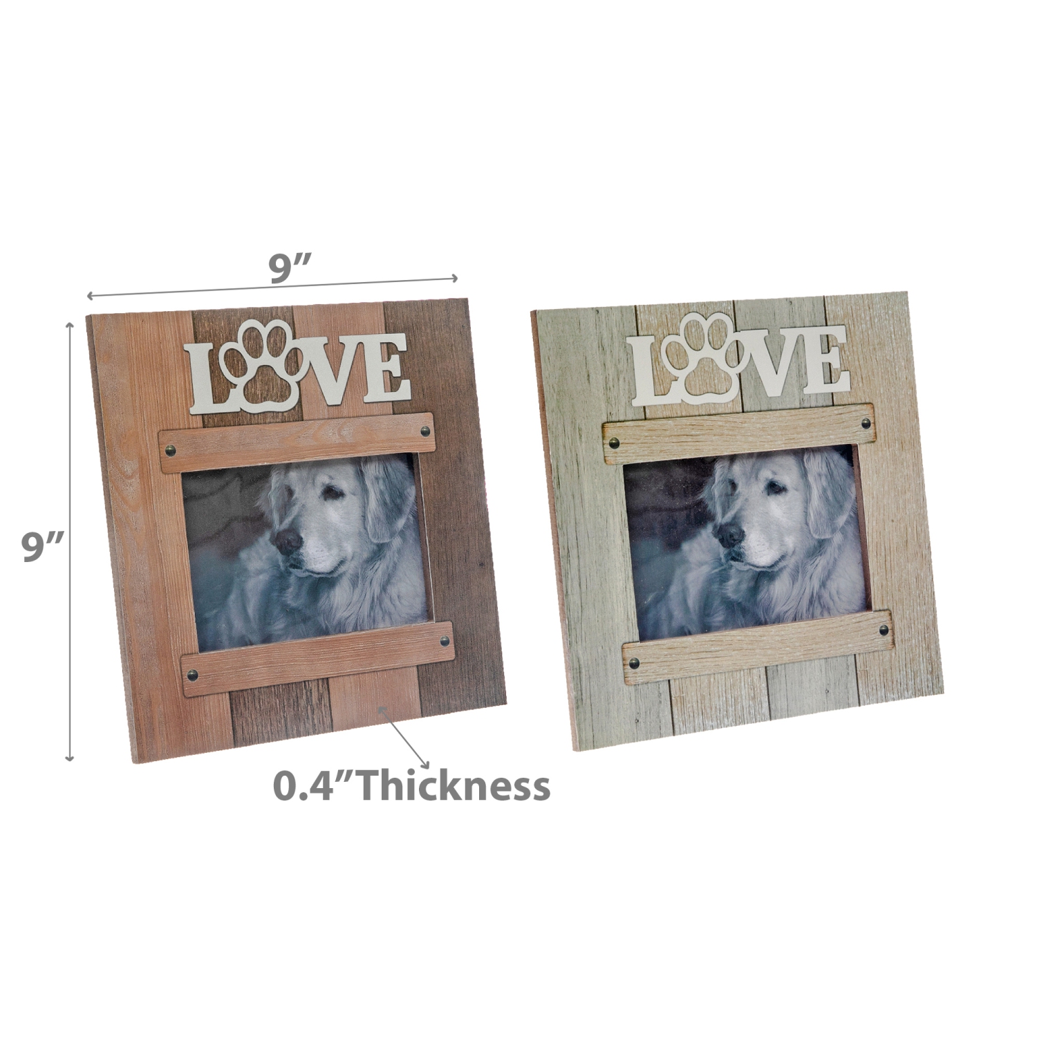 Cadre photo MDF Love Pet de Maison concepts - Ensemble de 2