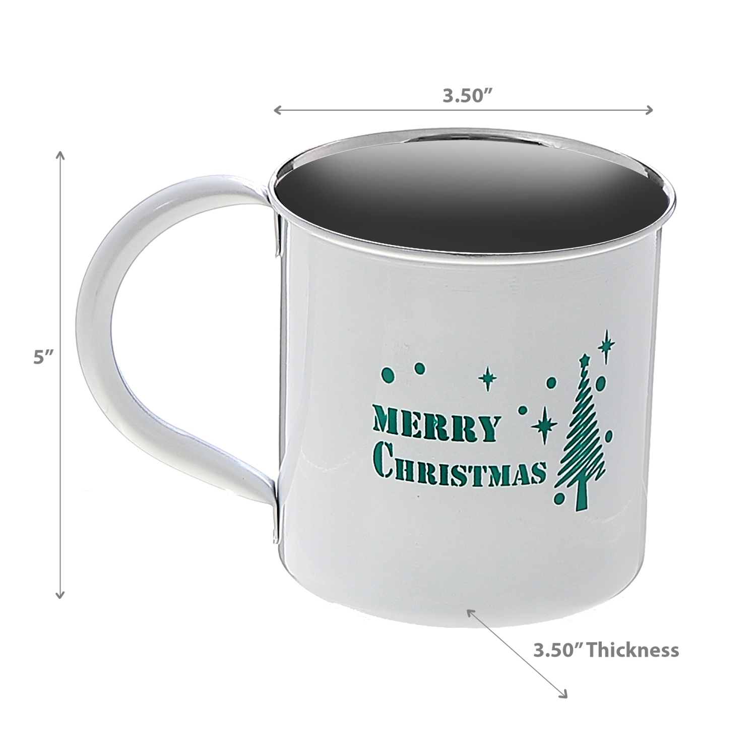 Maison Concepts Christmas Stainless Steel Mug With Printing Merry Christmas - Set of 2