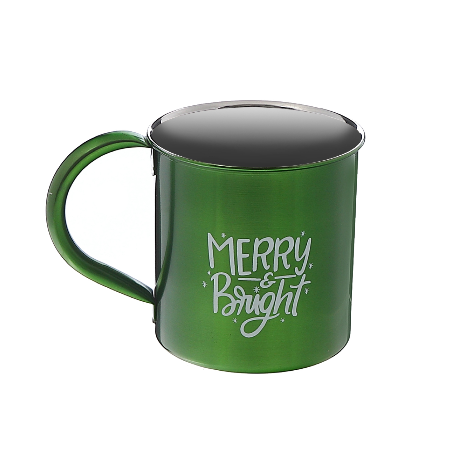 Maison Concepts Christmas Stainless Steel Mug With Printing Merry & Bright - Set of 2