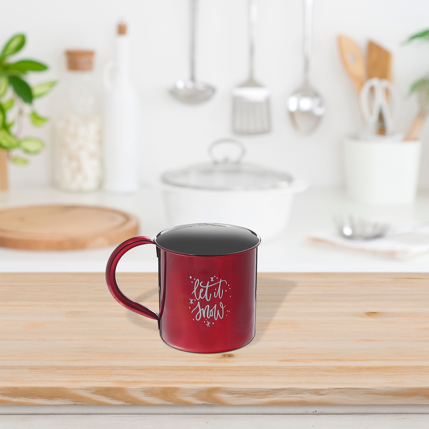 Maison Concepts Christmas Stainless Steel Mug With Printing Let It Snow - Set of 2