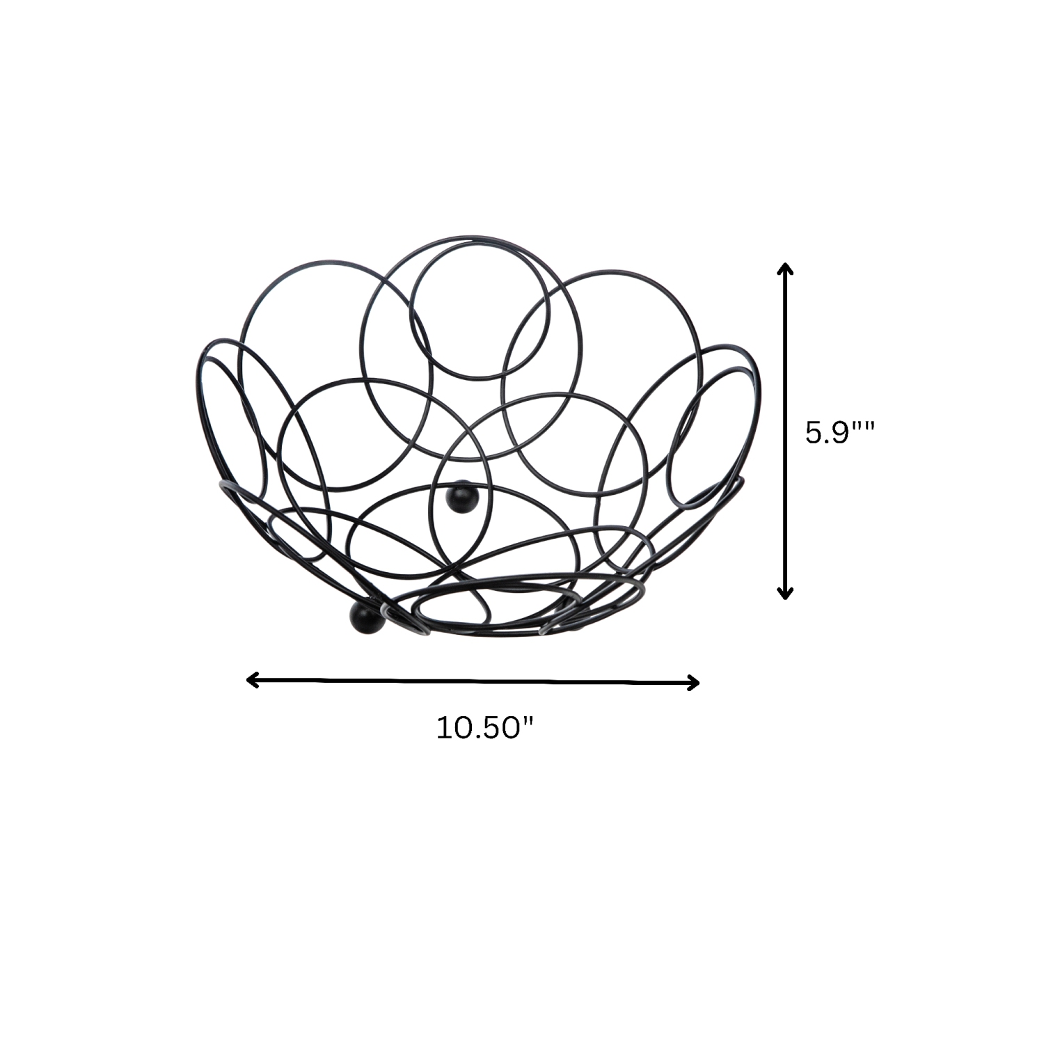 Maison Concepts Fruit Basket With Black Powder Coating