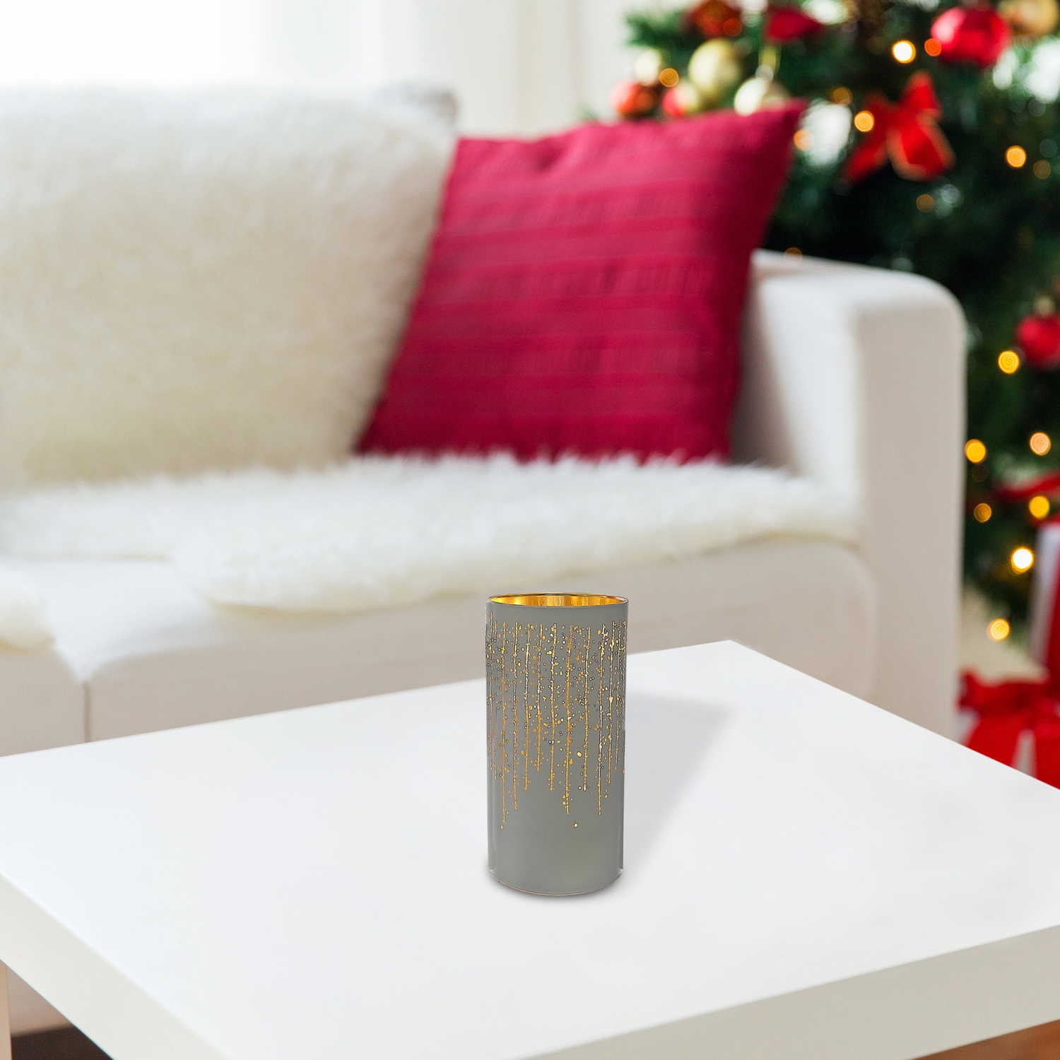 Maison concepts – guirlande de Noël suspendue à DEL en verre blanc, 8 po