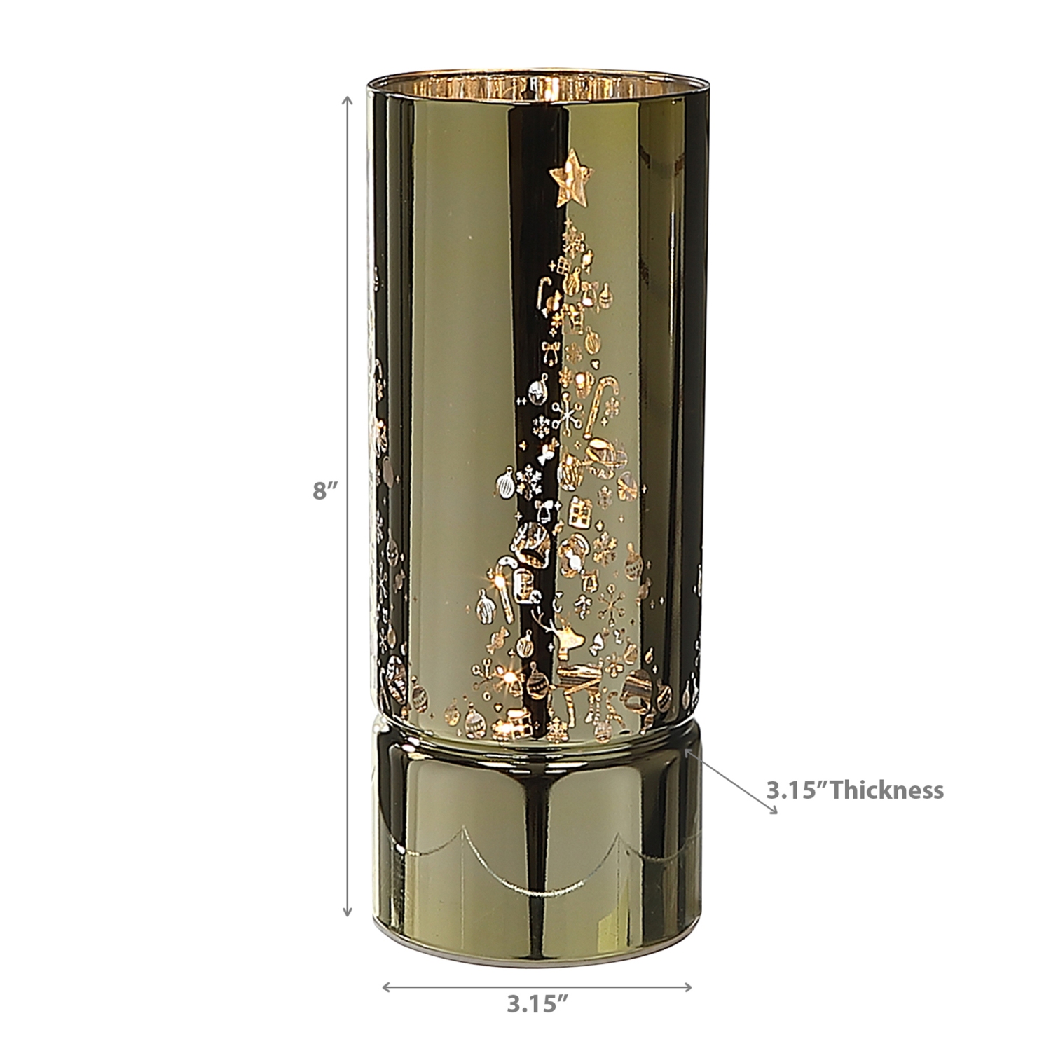 Maison Concepts Christmas Led Glass Stand Christmas Tree Gold