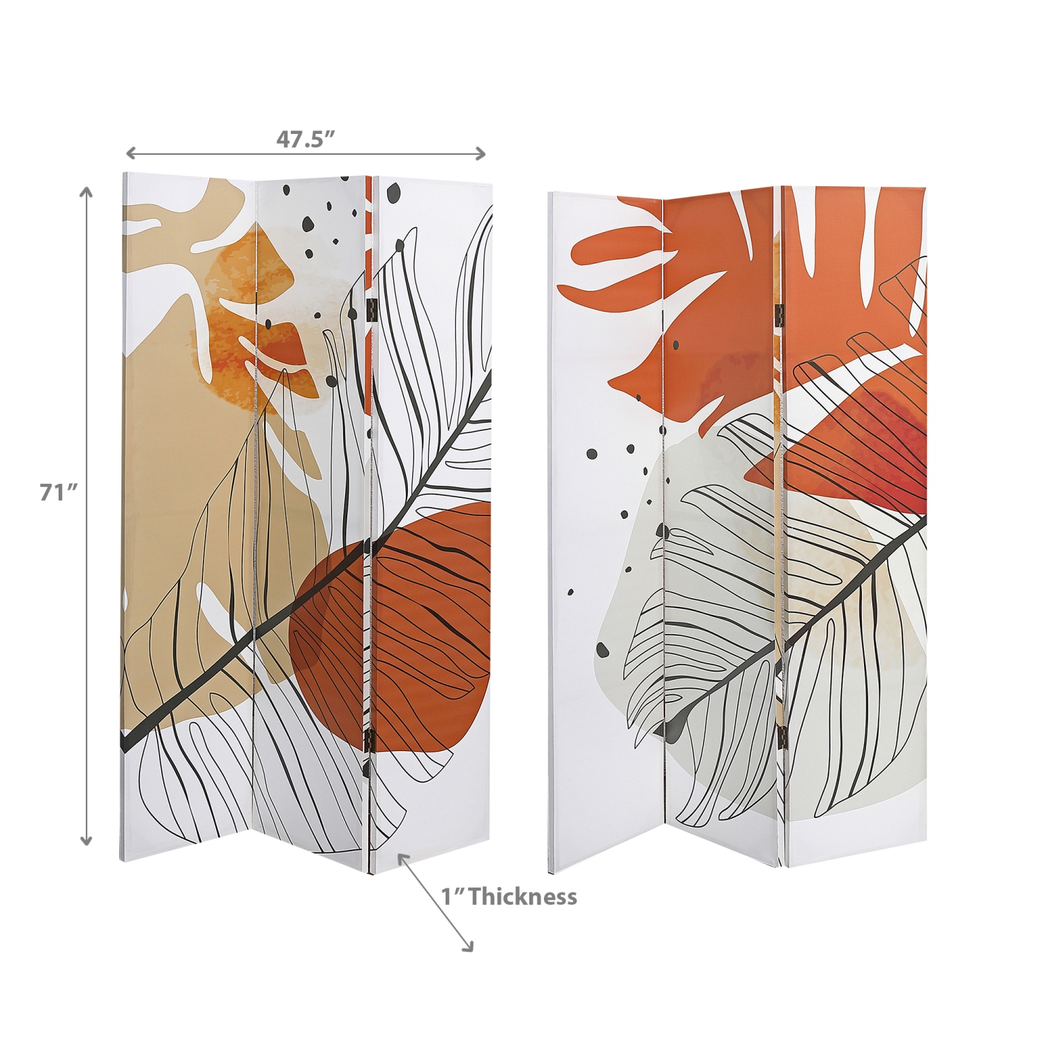 Maison Concepts Double Sided Canvas Screen Heather