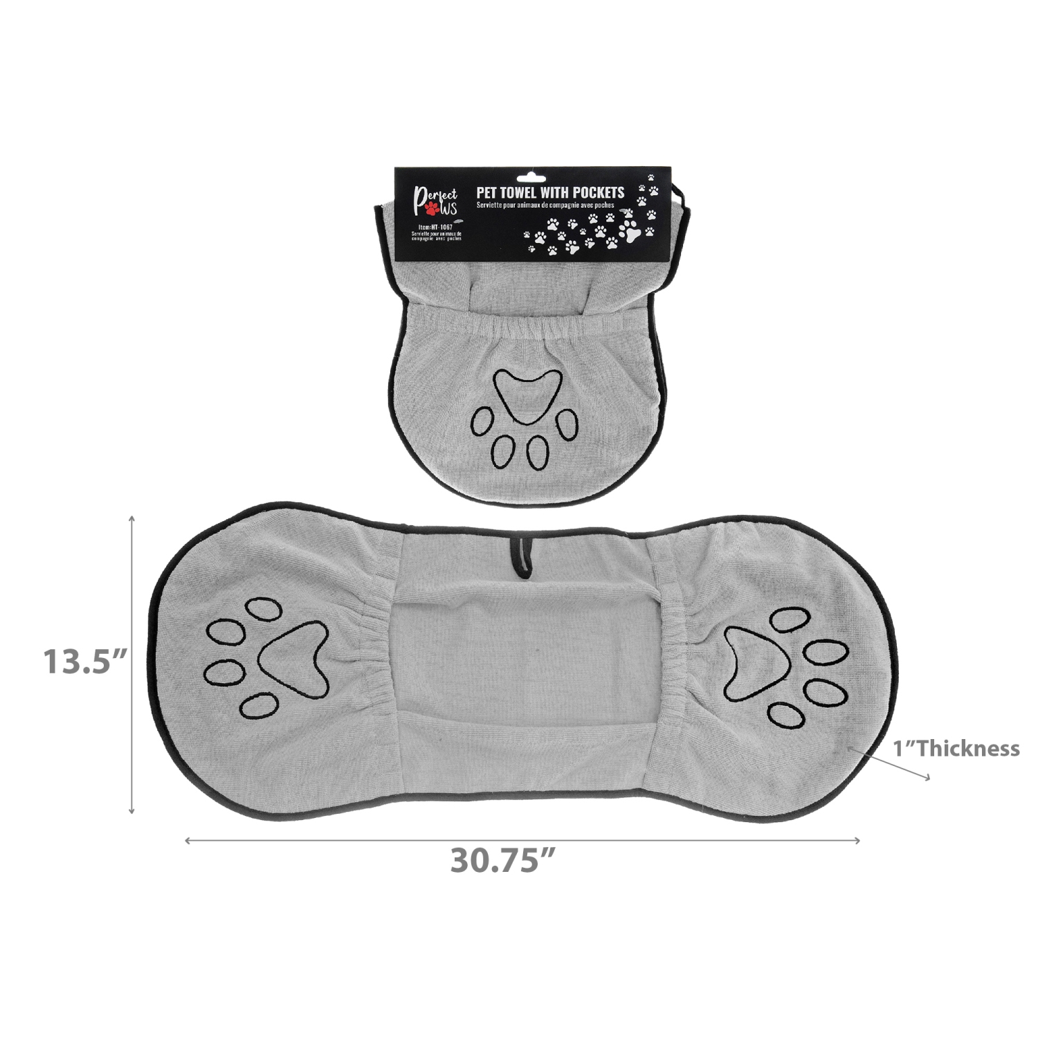 Maison Concepts Pet Bath Towel With Pockets