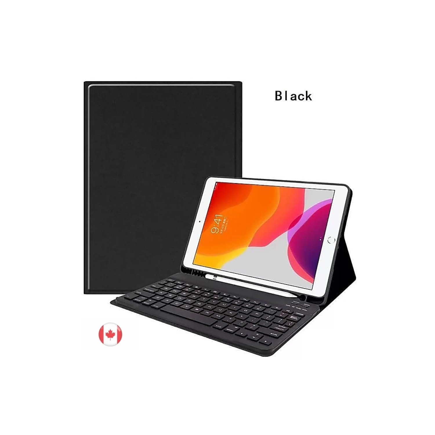 Keeguard Leather iPad 9 8 7 10.2 Keyboard Case with Pen Holder - Compatible with Apple iPad Air 3, 10.2 iPad 9th, 8th, and 7th Gen