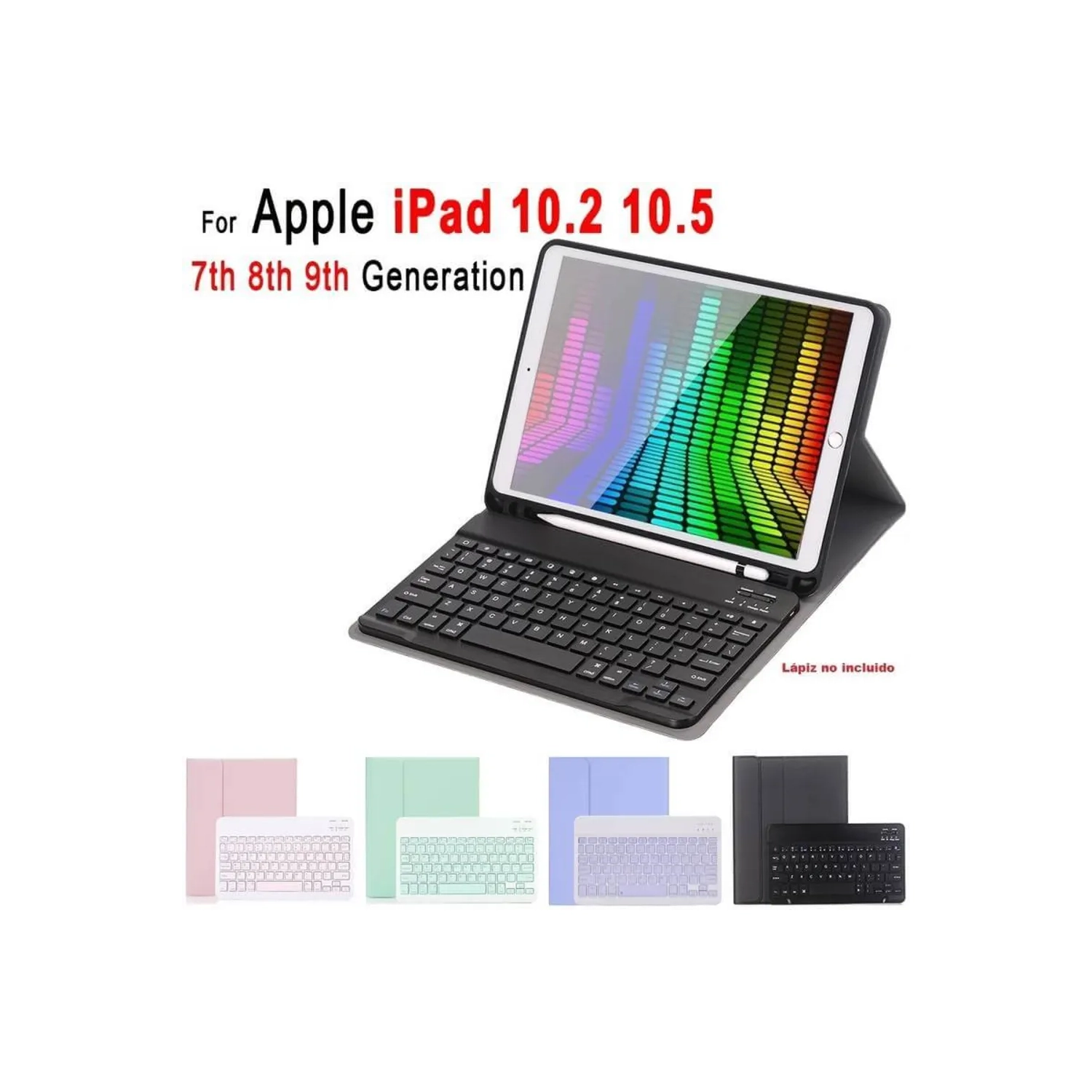 Keeguard Leather iPad 9 8 7 10.2 Keyboard Case with Pen Holder - Compatible with Apple iPad Air 3, 10.2 iPad 9th, 8th, and 7th Gen