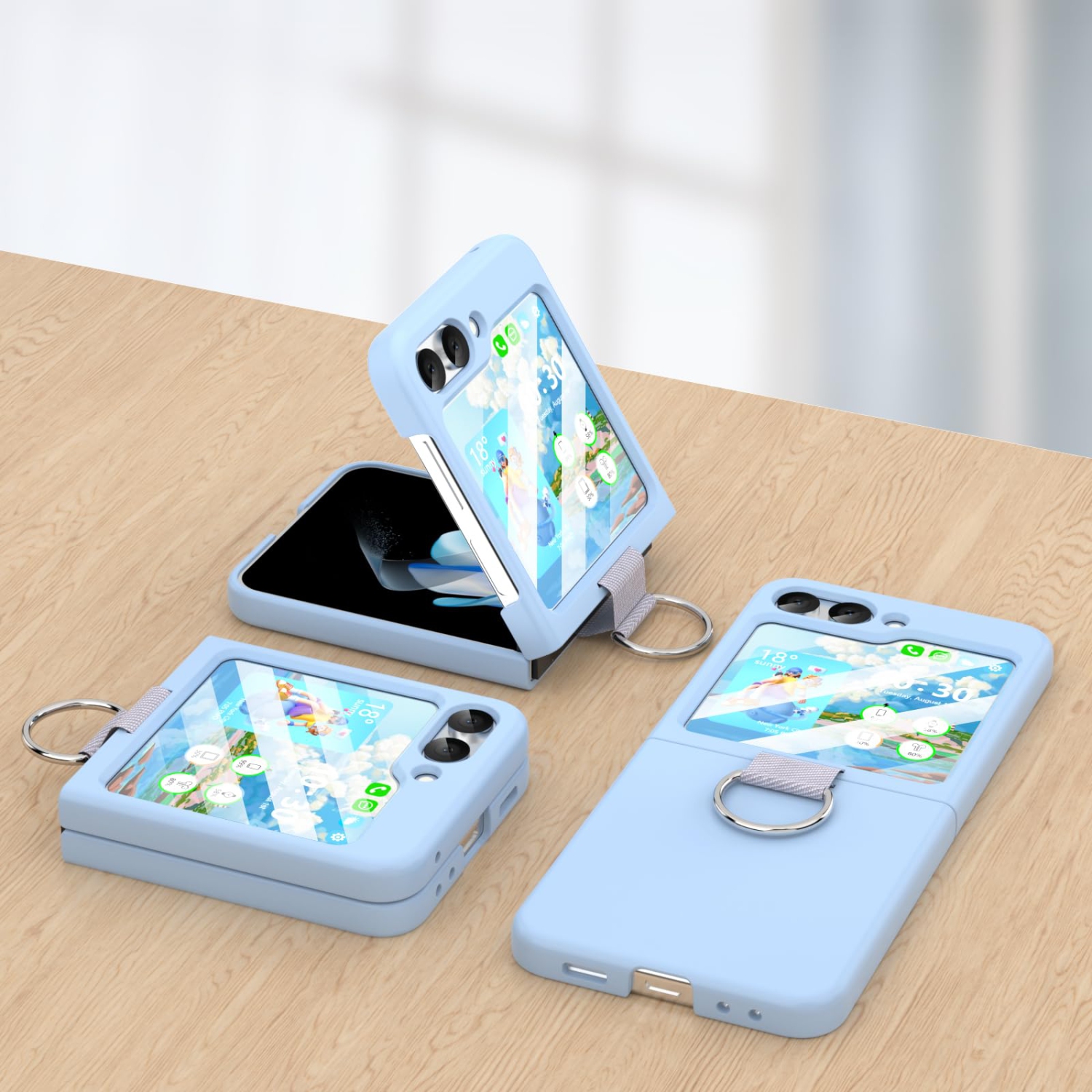 Pour étui Galaxy Z Flip 5 de Samsung avec étui de protection en silicone antichoc Flip Z 5 de Samsung pour Galaxy Z Flip 5 5G 2023 - Bleu