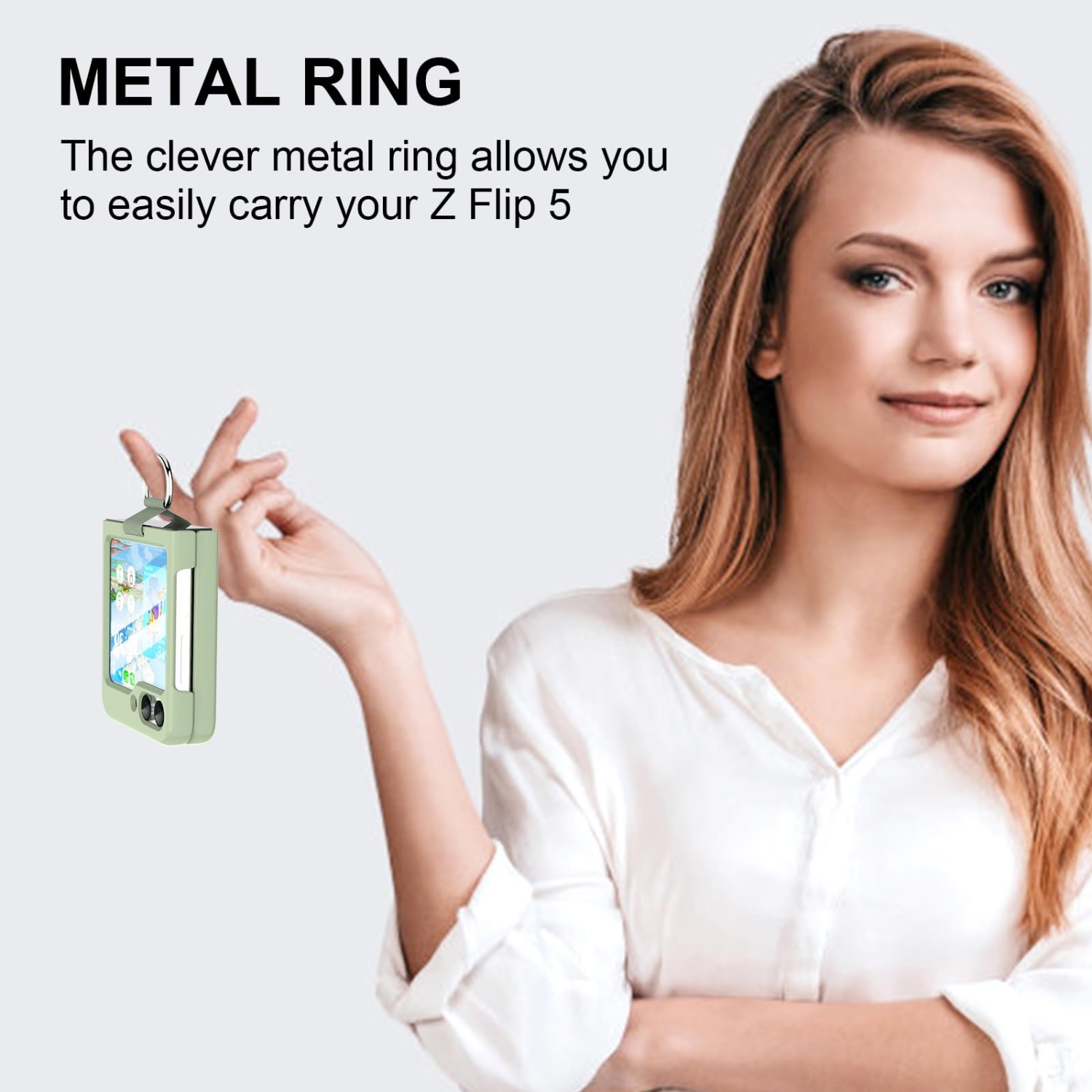 Pour étui Galaxy Z Flip 5 de Samsung avec étui de protection en silicone antichoc Flip Z 5 de Samsung pour Galaxy Z Flip 5 5G 2023 - Vert