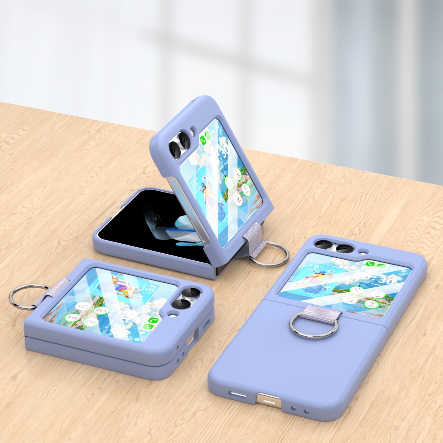 Pour étui Galaxy Z Flip 5 de Samsung avec étui de protection en silicone antichoc Flip Z 5 de Samsung pour Galaxy Z Flip 5 5G 2023 - Violet