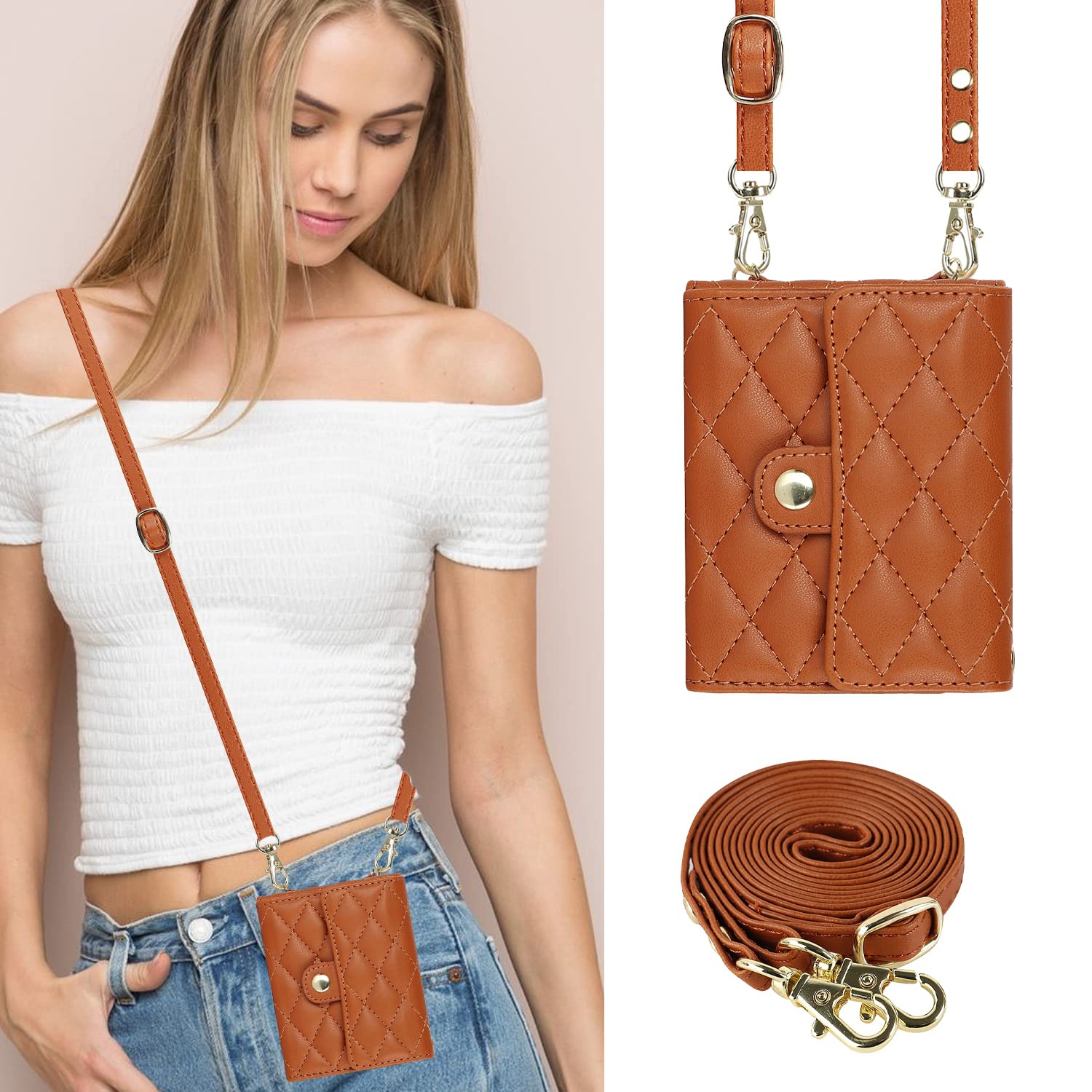 Samsung – Étui pour Galaxy Z Flip 5, étui pour téléphone portefeuille en cuir mignon avec porte-carte à bandoulière pour femme, dragonne, étui de