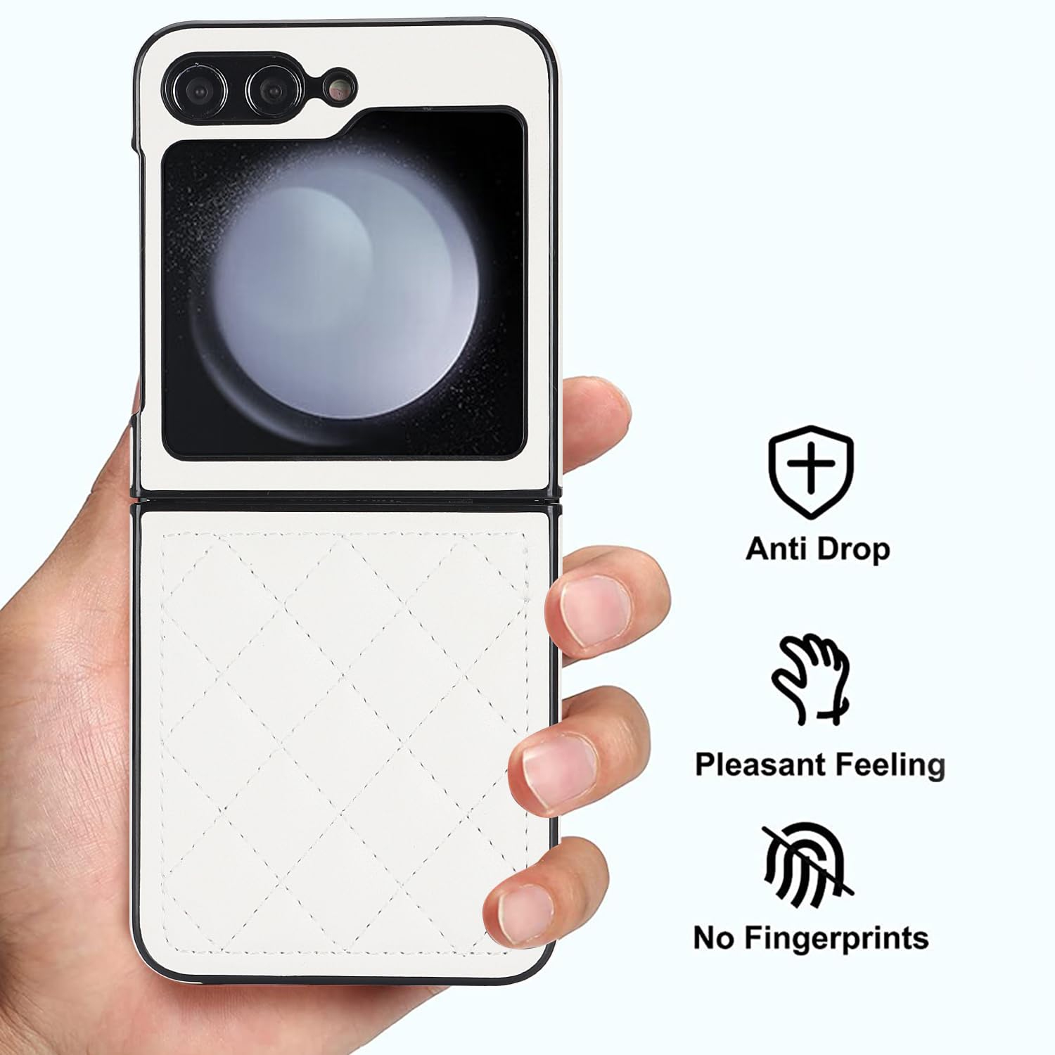 Samsung – Étui pour Galaxy Z Flip 5, étui pour Samsung Z Flip 5 en cuir esthétique mignon pour femmes, étui protecteur antichoc à motif diamant pour