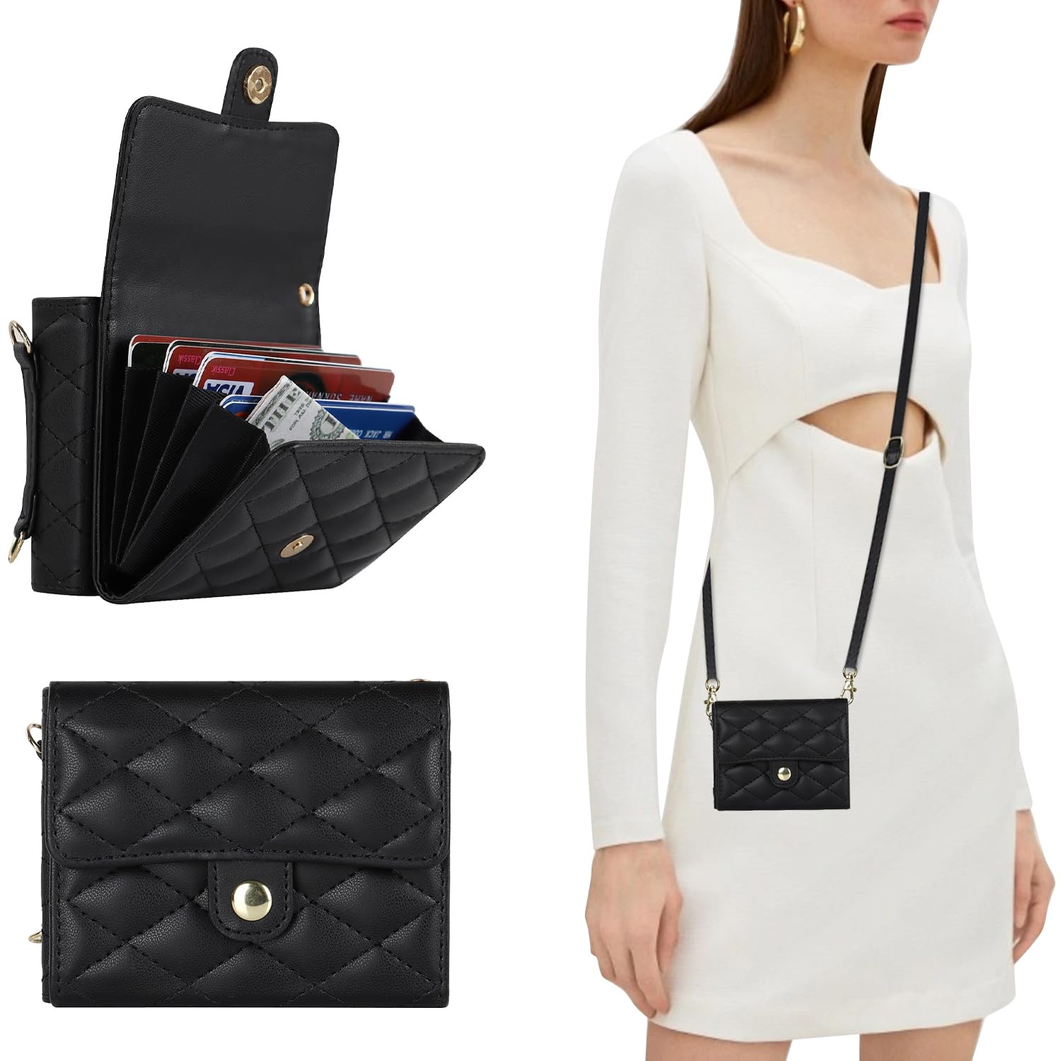 Samsung – Étui pour Galaxy Z Flip 5, étui pour téléphone portefeuille en cuir mignon avec porte-carte à bandoulière pour femme, dragonne, étui de