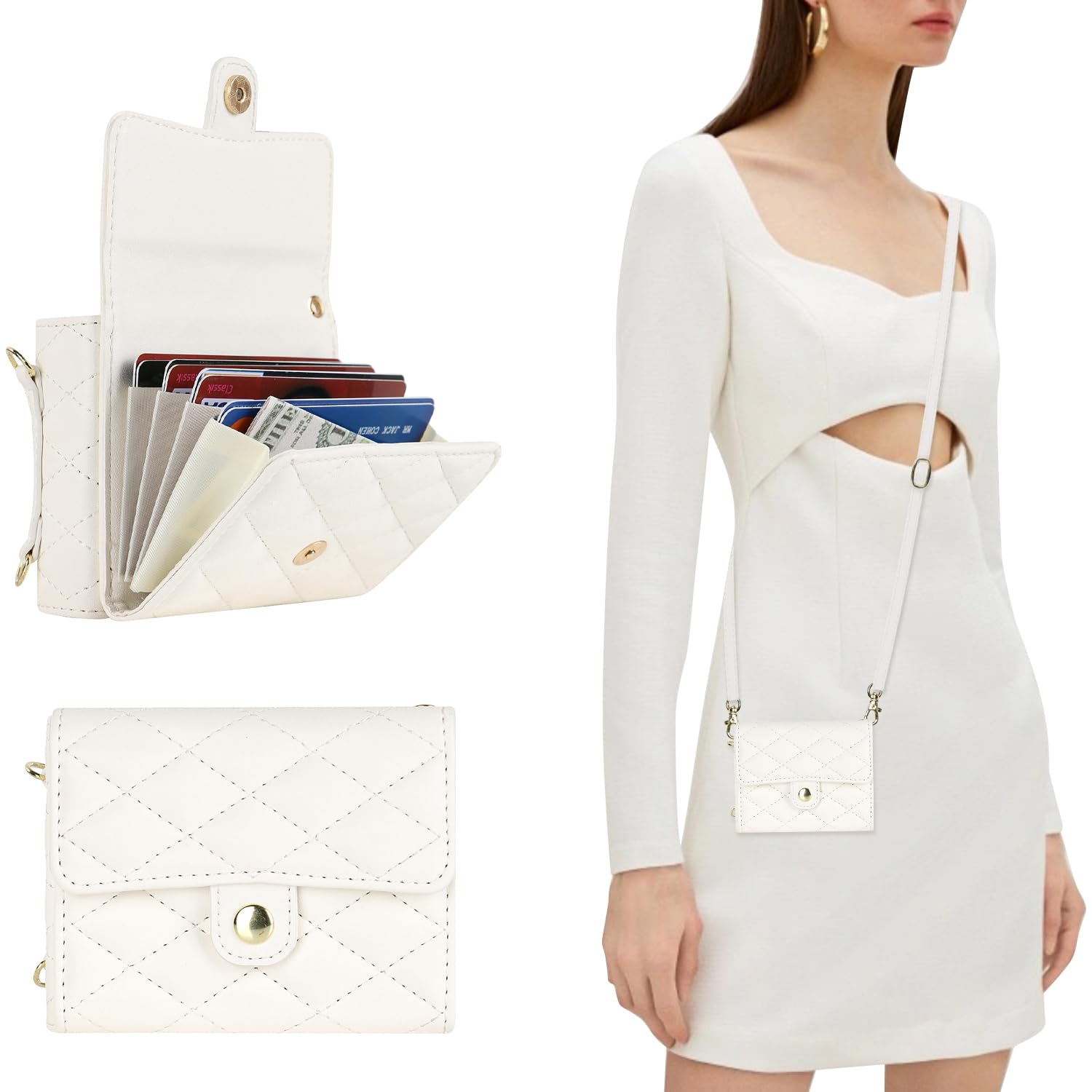 Samsung – Étui pour Galaxy Z Flip 5, étui pour téléphone portefeuille en cuir mignon avec porte-carte à bandoulière pour femme, dragonne, étui de