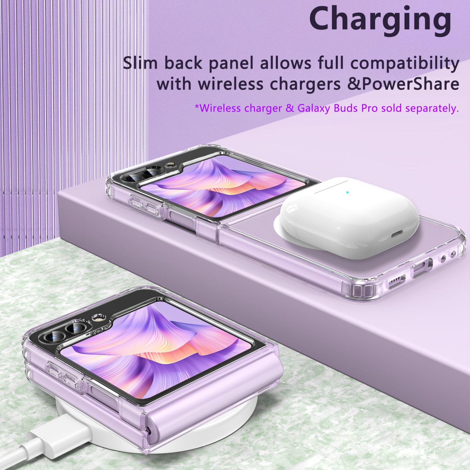 Samsung Galaxy Z Flip 5 Case with MagSafe, Samsung Z Flip 5 Case Shockproof Hard PC Back with Soft TPU, Hybrid Magnetic Phone Bumper Cover Case for