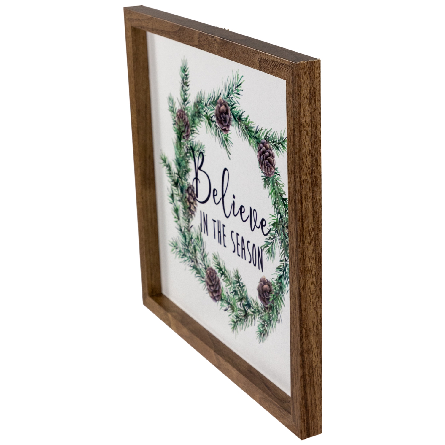 Affiche murale de Noël en bois « Believe in the Season » - 11,75 po