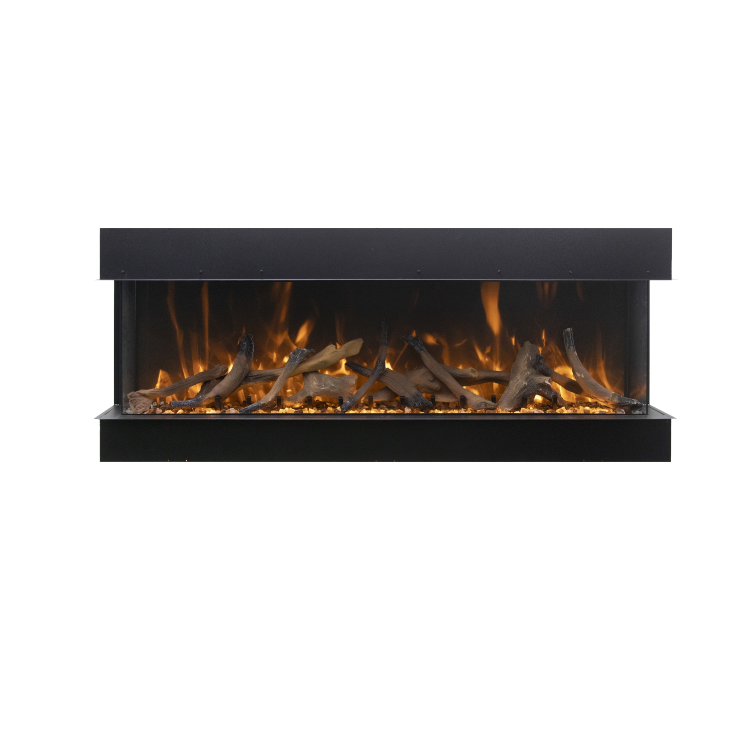 Amantii BI-72-DEEP-XT-OOB-1 –Refurbished(Excellent)- Indoor or Outdoor Built-in only Electric Fireplace with Black Steel Surround